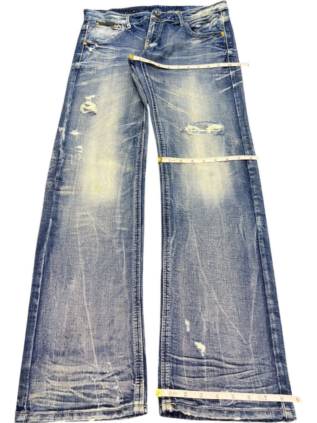 Ksubi Vintage Japanese Brand Faded Wash Distress Loose Jeans Size 31" - 8 Thumbnail