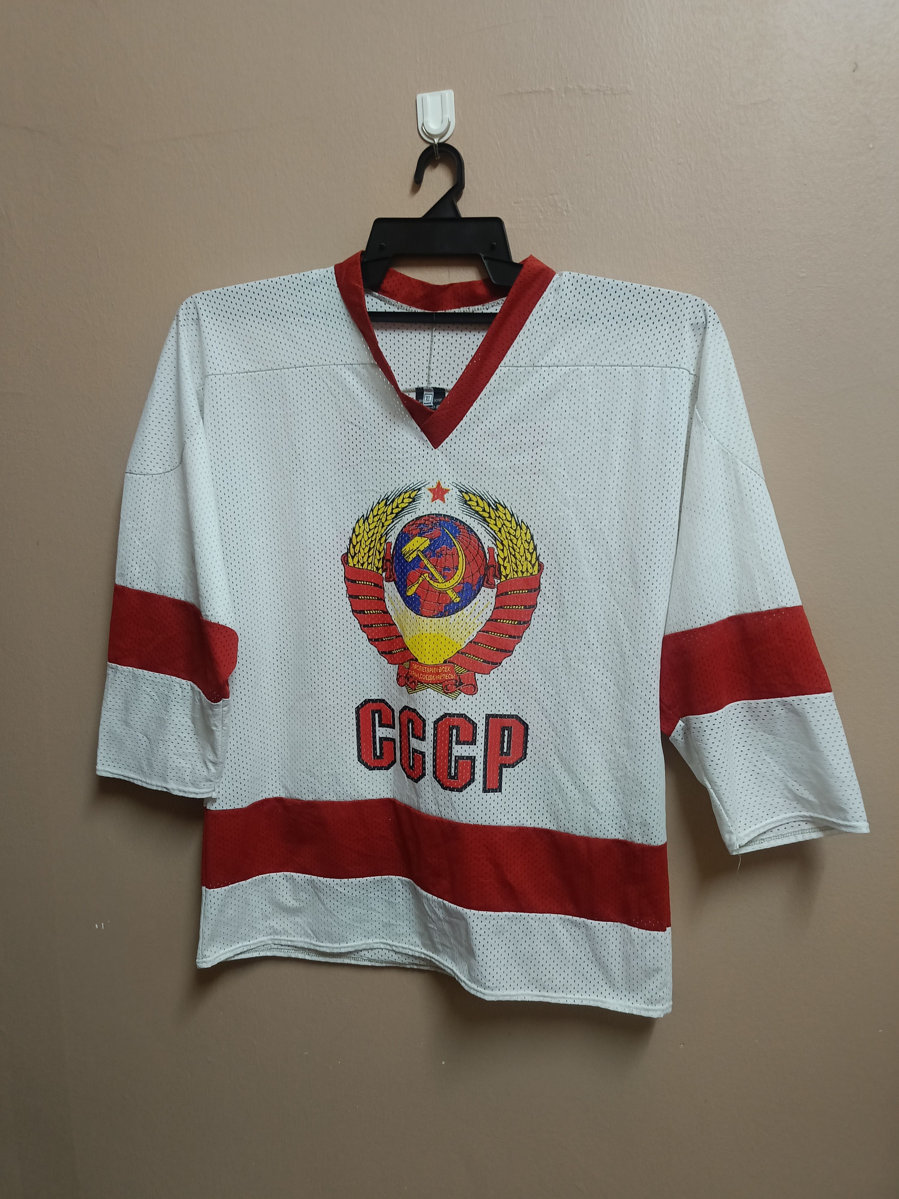 Super Rare!! Vtg Vladislav Tretiak CCCP Mesh Jersey