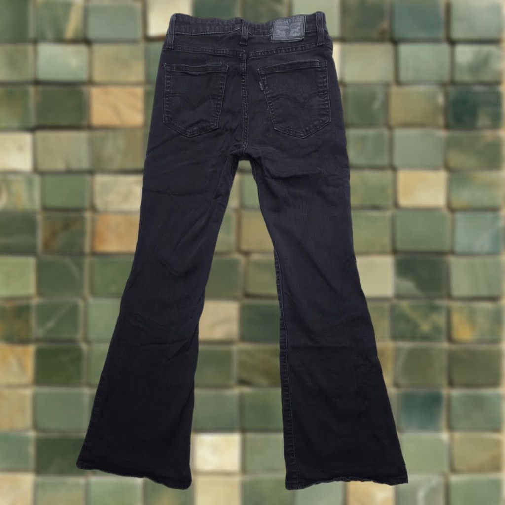 Levi's Levi's 726 Jeans Flare Regular Size 29 Dark Black Denim 5-Pocket Bohemian Festival Vintage-Style Womens Jeans Size 29" - 1 Thumbnail