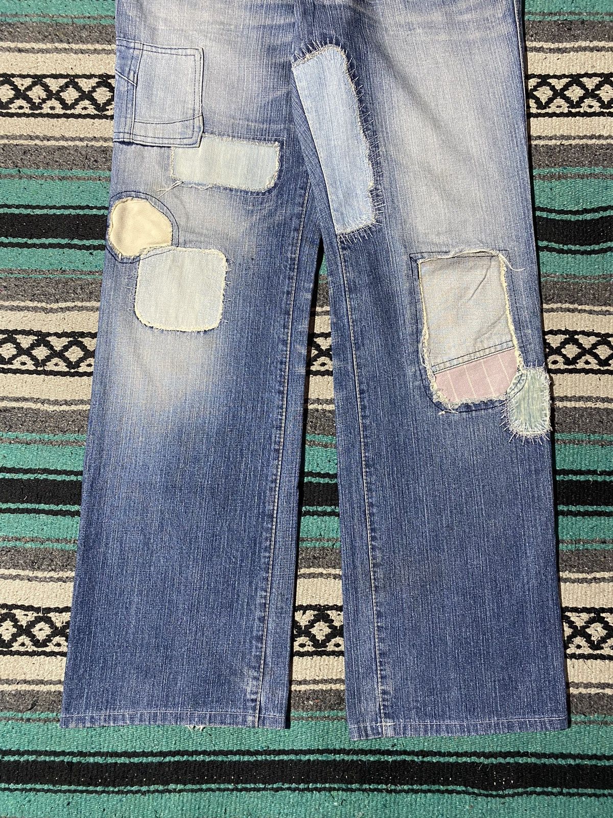 ABAHOUSE 2000s ABAHOUSE - Sashiko/Boro Patchwork Denim Pants Size US 34 / EU 50 - 4 Thumbnail