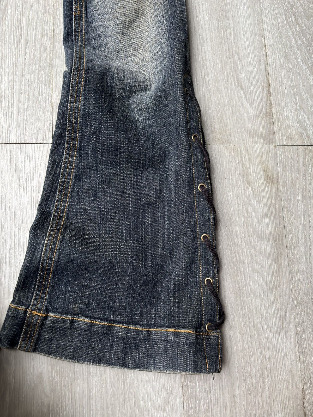 Japanese Brand TVS phyton leather lace up flare jeans Size US 26 / EU 42 - 2 Thumbnail