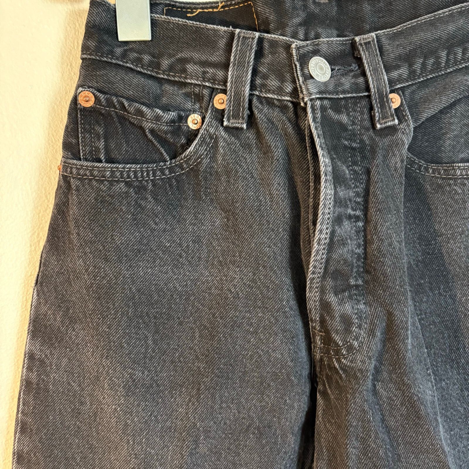 Levi's × Vintage Levi's 501 Vintage 90s Black Denim Straight Leg Jeans Size 26" / US 2 / IT 38 - 2 Thumbnail