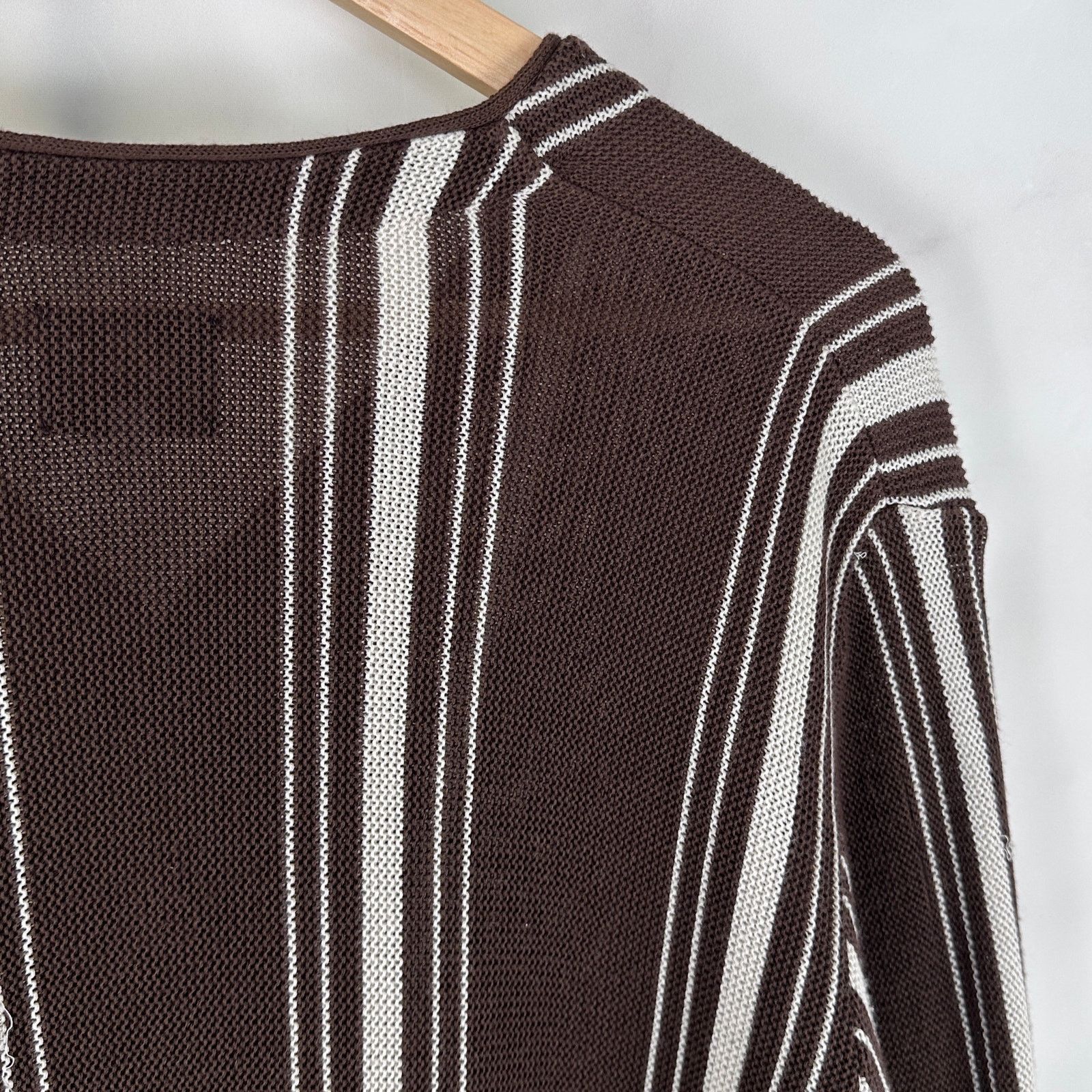 Needles Brown/White Striped Cardigan Sweater Size US S / EU 44-46 / 1 - 5 Thumbnail