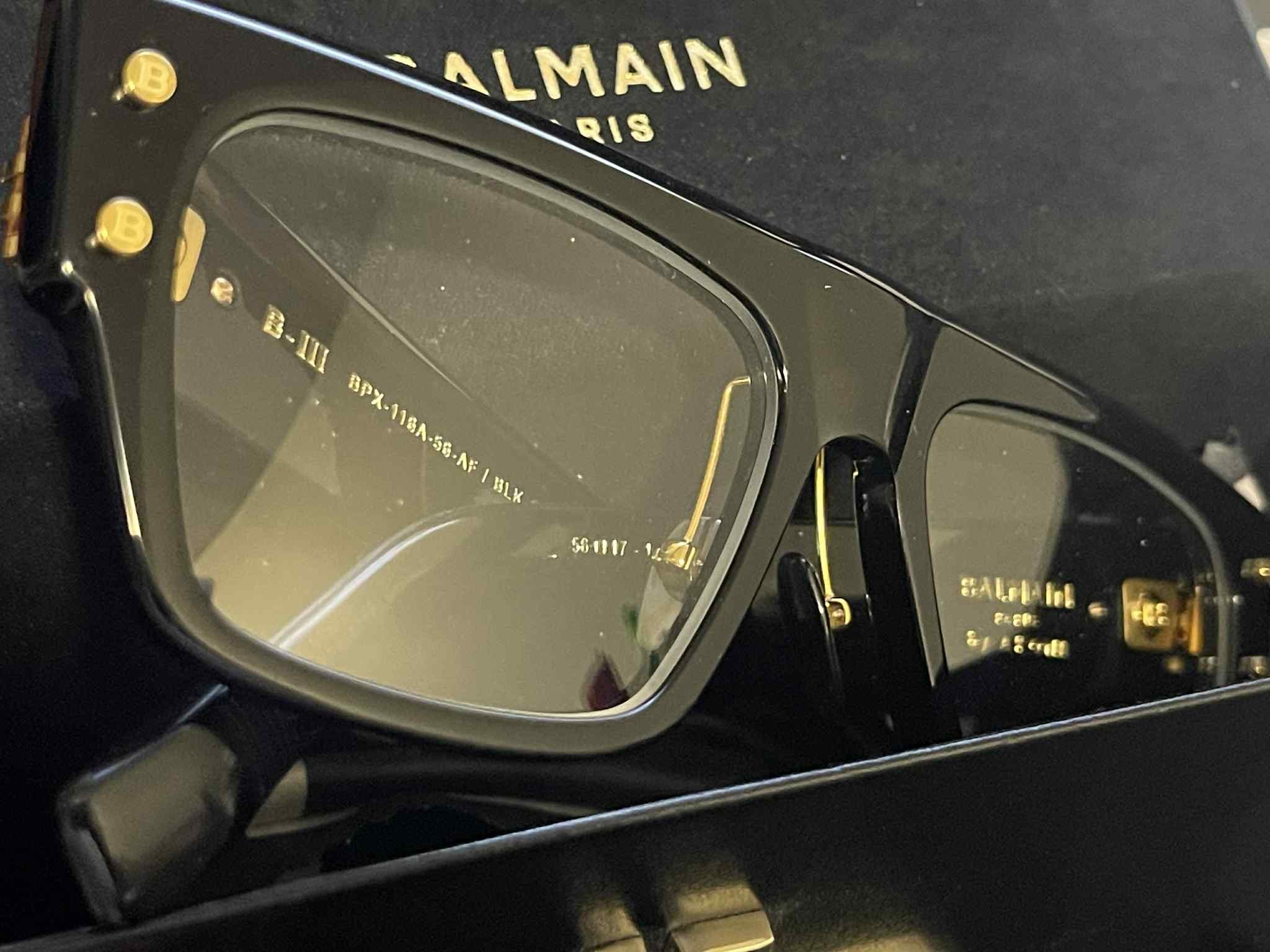Balmain Balmain Black Akoni Edition B-III Glasses - Black/Gold Size ONE SIZE - 7 Thumbnail