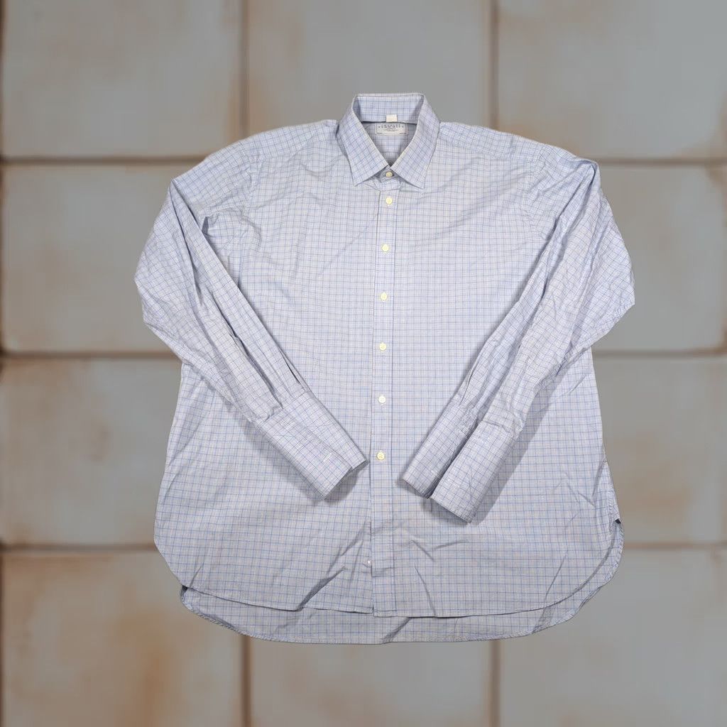 Charles Tyrwhitt Charles Tyrwhitt Dress Shirt Mens 18 36/37 Blue Check Classic Fit Long Sleeve Mens 18 36/37 Blue Check Shirt Size 48R - 1 Thumbnail