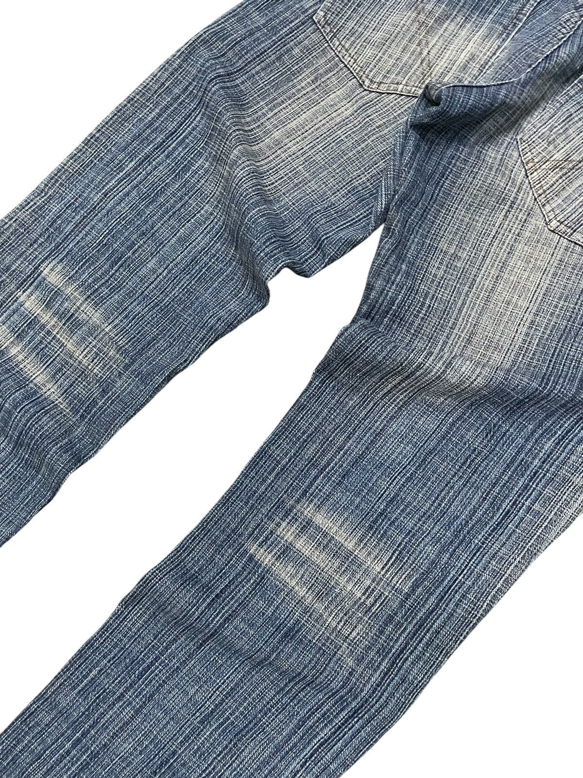 Blue Blue Japan × Hysteric Glamour × Japanese Brand Gumu International Indigo Wash Hand Stripped Woven Jeans Size US 30 / EU 46 - 13 Thumbnail