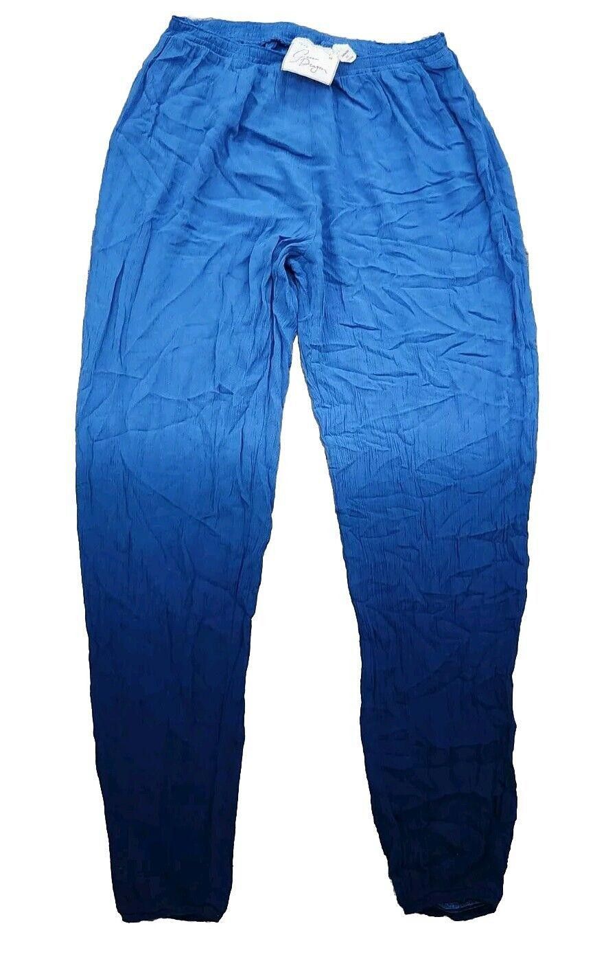 Designer Green Dragon Beach Pants Medium Blue Ombre Skinny Pockets Size 32" / US 10 / IT 46 - 1 Thumbnail