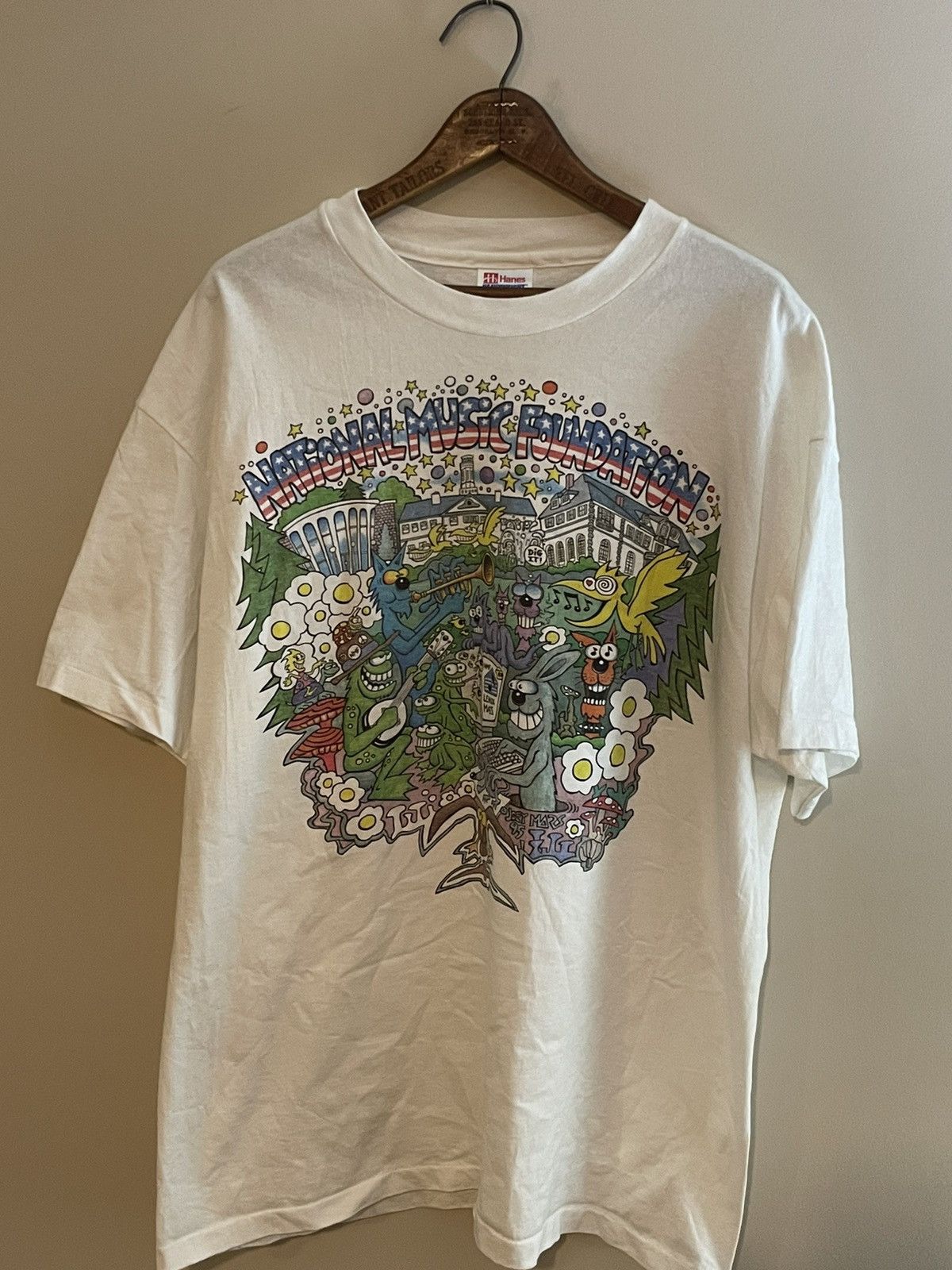 image of Vintage 95 Joey Mars National Music Foundation Art Tee in White, Men's (Size XL)