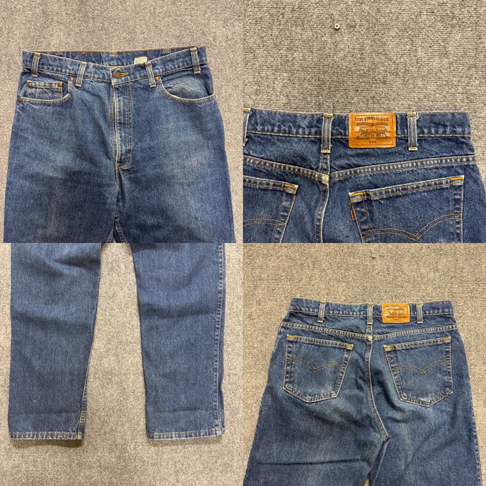 Denime VINTAGE Levis Jeans 540 Relaxed Dark Washed Denim 36x32 Orange Tab Men’s 90s Clothing Mens Jeans Size US 36 / EU 52 - 8 Thumbnail