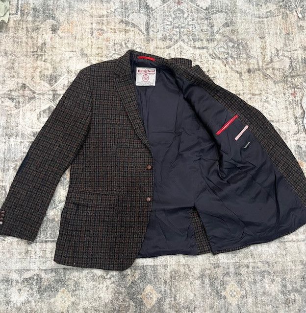 Harris Tweed Harris Tweed Vintage 100% Wool Brown Check Blazer Size 44R - 2 Thumbnail