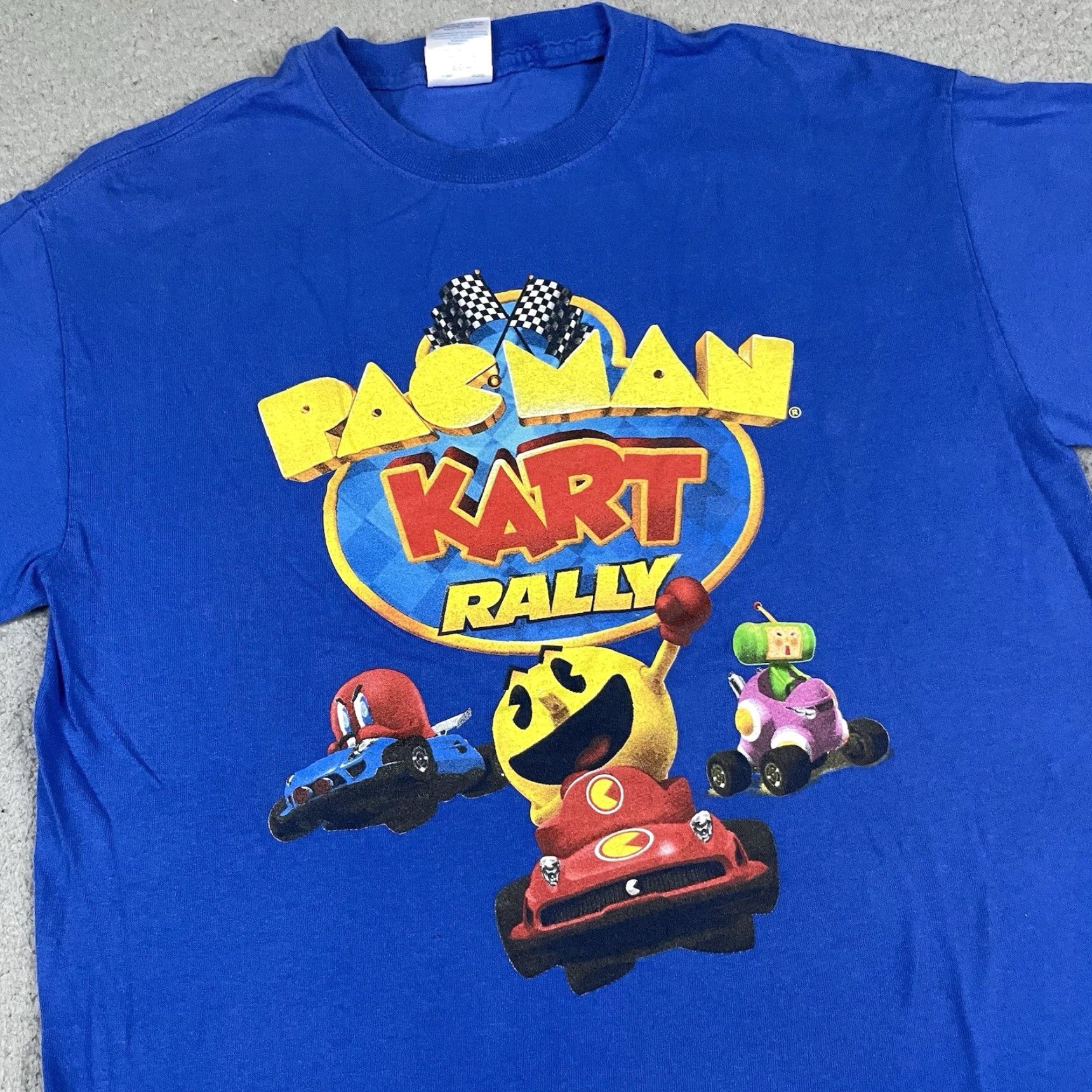 Vintage VINTAGE Pac Man T-Shirt Mens M Blue 90s Cartoon Video Game Funny Sports Pac Man Kart Rally TV Promo Rare M Size US M / EU 48-50 / 2 - 2 Thumbnail