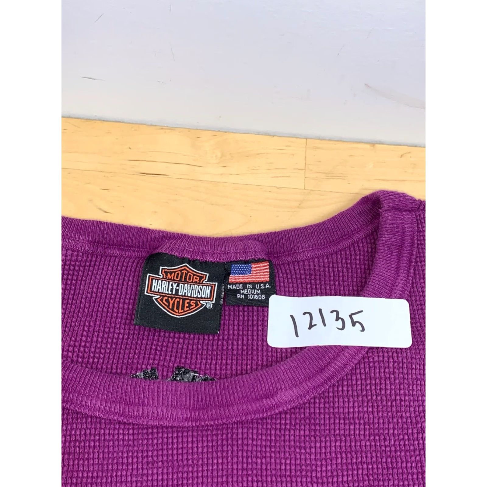 Harley Davidson Harley-Davidson Thermal Shirt Womens M Purple Long Sleeve Embroidered T-Shirt Size M / US 6-8 / IT 42-44 - 2 Thumbnail