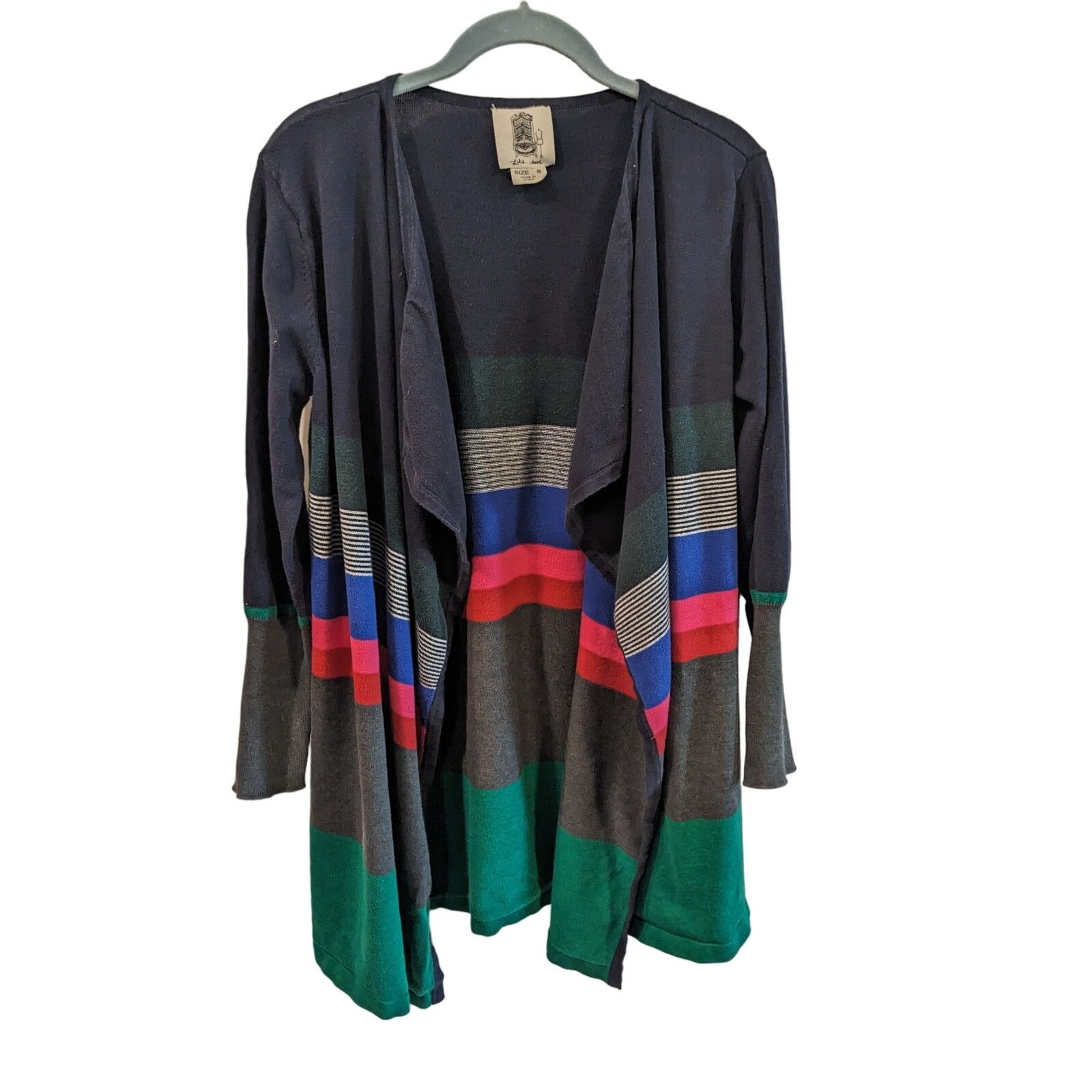 Anthropologie Lili's Closet Anthropologie Junie Striped Square Cardigan Size S / US 4 / IT 40 - 3 Thumbnail