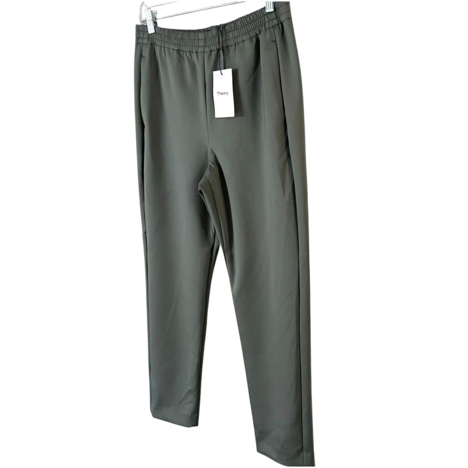Theory Theory Knit Tech Tapered Pant Spruce Green Women's 8 High-Waisted Pull-On Pants Pockets City Modern Size 30" / US 8 / IT 44 - 2 Thumbnail