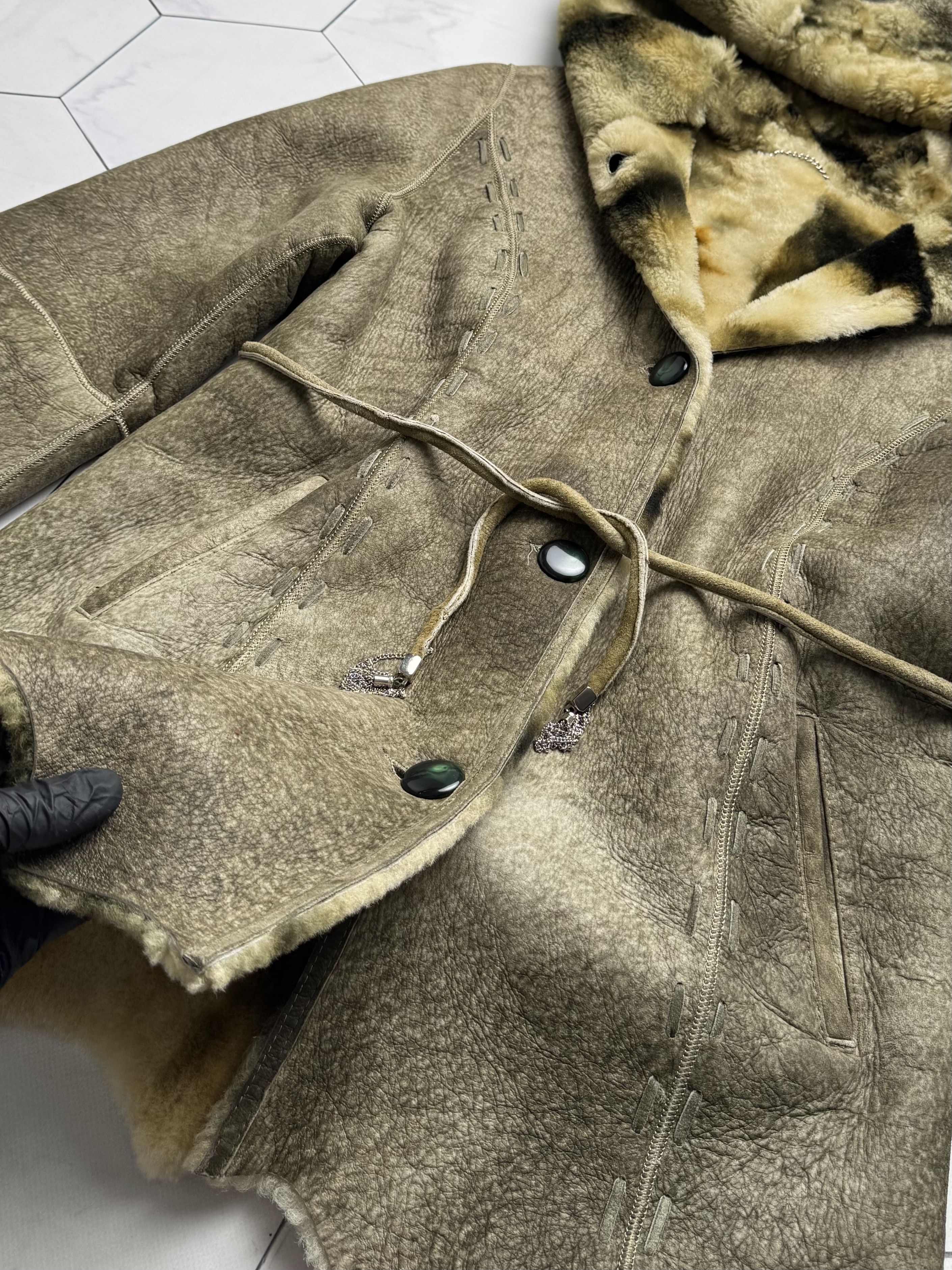 Vintage Vintage Real Sheepskin Hooded Coat (B505)E2D15 Size S / US 4 / IT 40 - 4 Thumbnail
