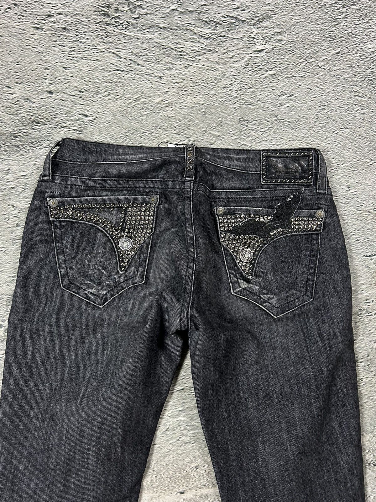 Robins Jeans Robins jeans black rhinestones studded jeans flared Y2K Size US 30 / EU 46 - 1 Thumbnail