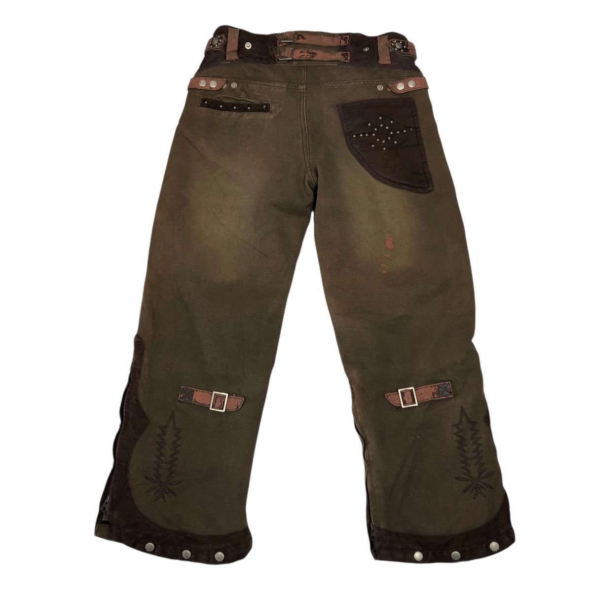 Japanese Brand 🔥CROPPED BIKER PUNK PANTS DISTRESSED IF SIX WAS NINE STYLE Size US 34 / EU 50 - 2 Thumbnail