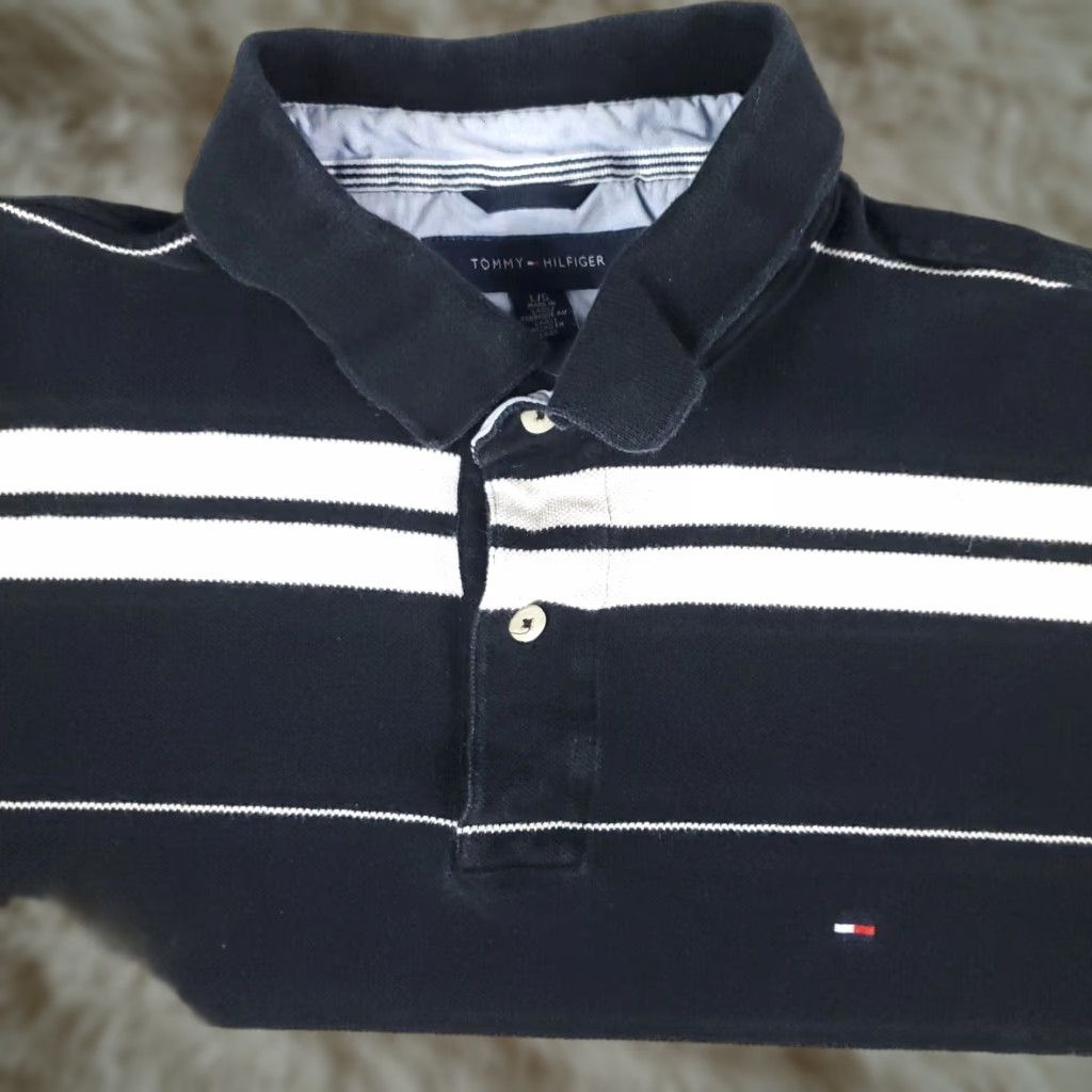 Tommy Hilfiger Tommy Hilfiger Polo Shirt Mens Large Black Short Sleeve Casual Activewear Size US L / EU 52-54 / 3 - 1 Thumbnail