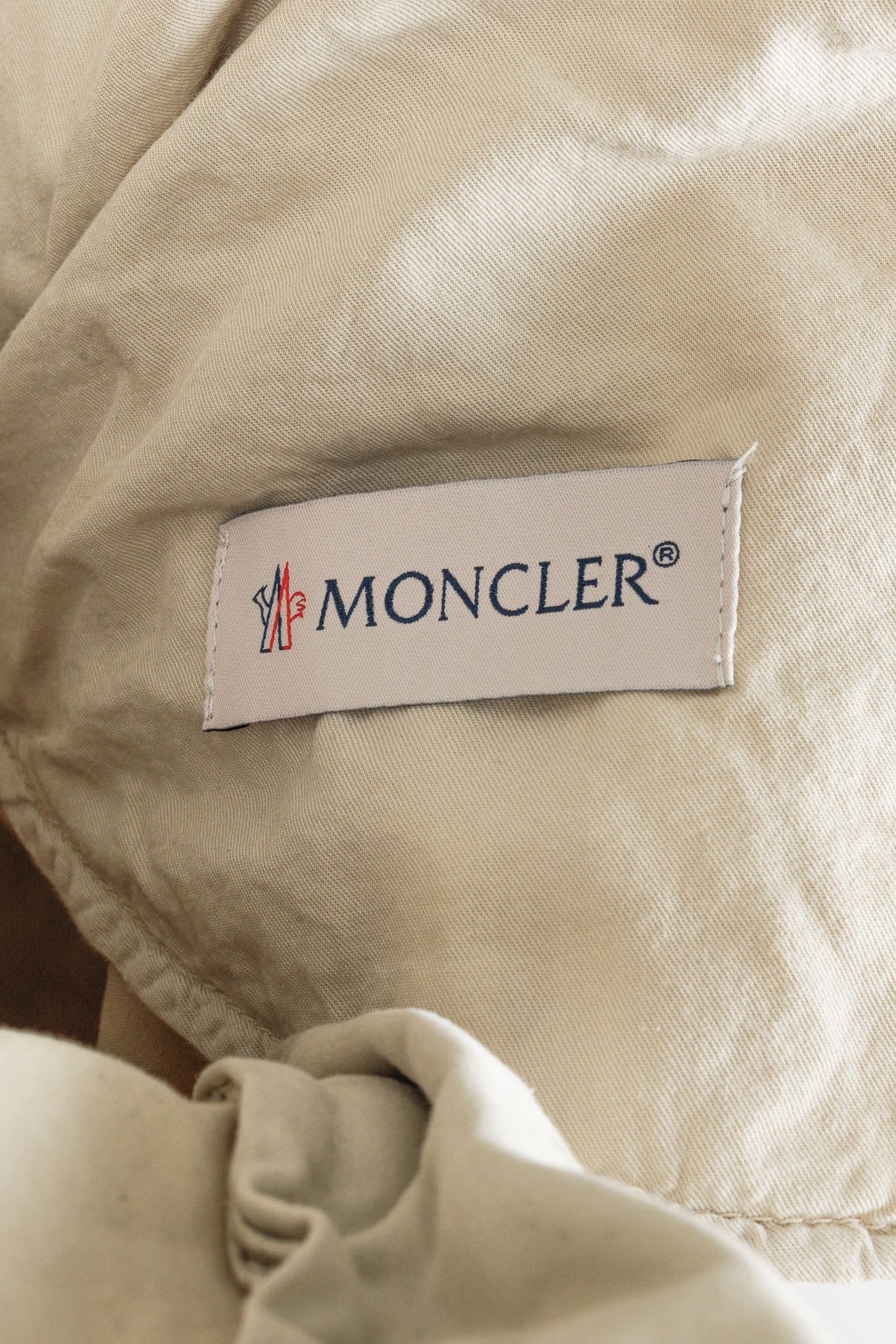 Moncler Moncler Light Beige Wide-Leg Stretch-Cotton Cargo Trousers Size US 34 / EU 50 - 11 Thumbnail