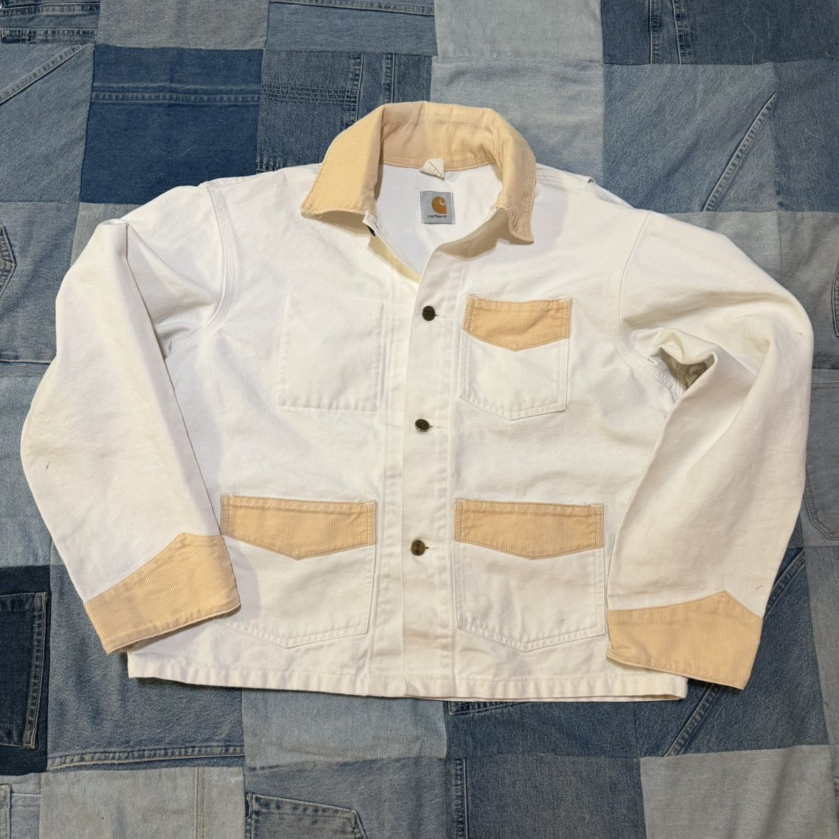 Carhartt Rare 1989 Carhartt 3 Pocket White Tan Chore Corduroy Jacket Size US L / EU 52-54 / 3 - 1 Thumbnail