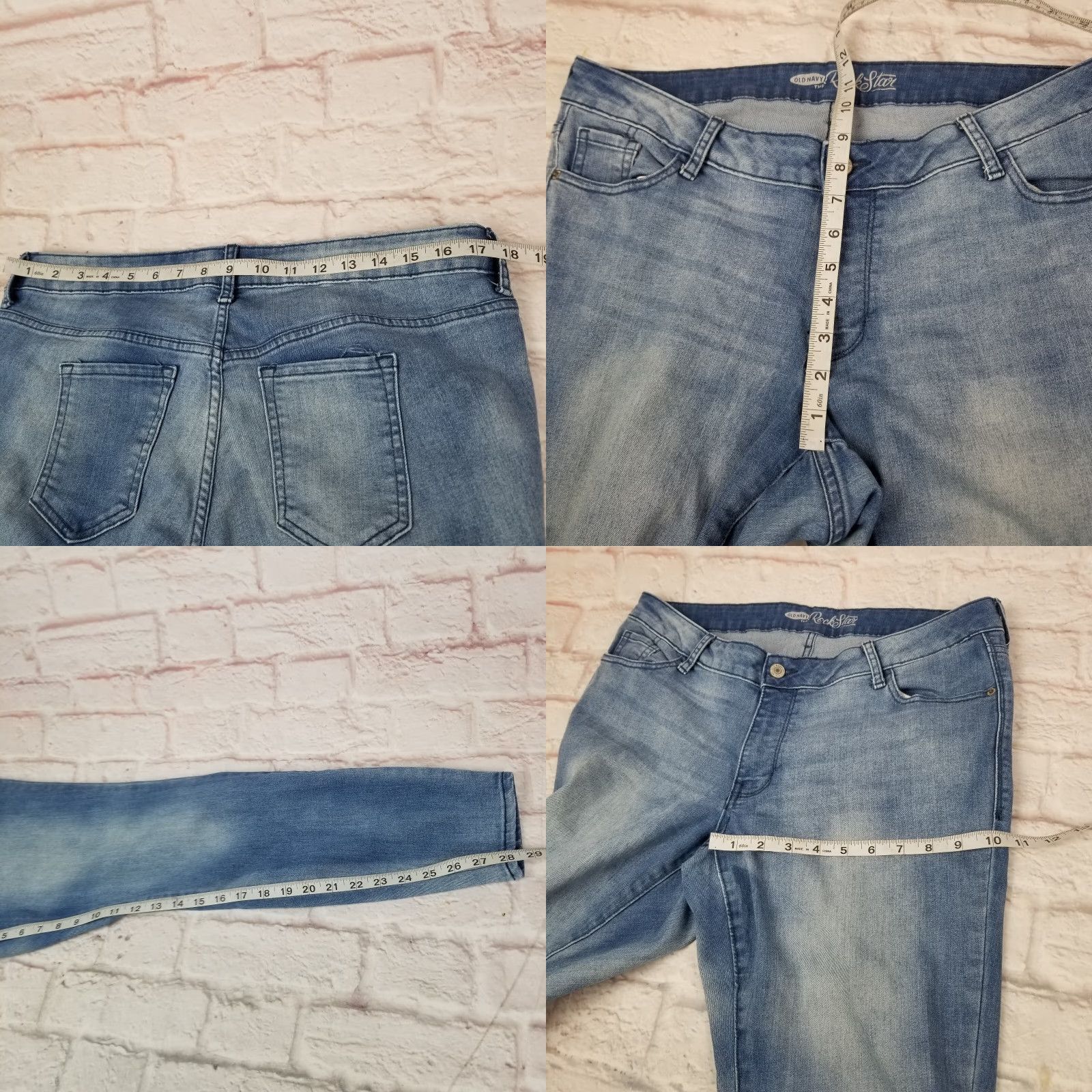 Old Navy VINTAGE Old Navy Rockstar Jeans Womens Plus 16 Light Blue Mid Rise Stretch Denim 5-Pocket Womens Size 38" / US 16 / IT 52 - 8 Thumbnail