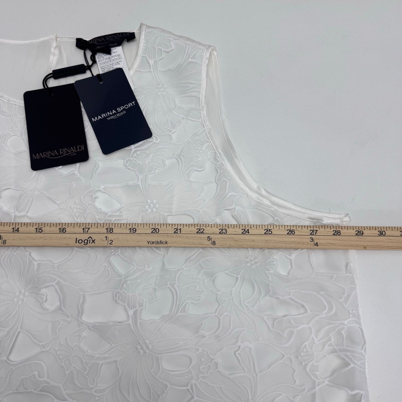 Marina Rinaldi Marina Rinaldi White Floral Lace Cutout Embroidered Top US24 Size 4XL / US 24-26 - 6 Thumbnail
