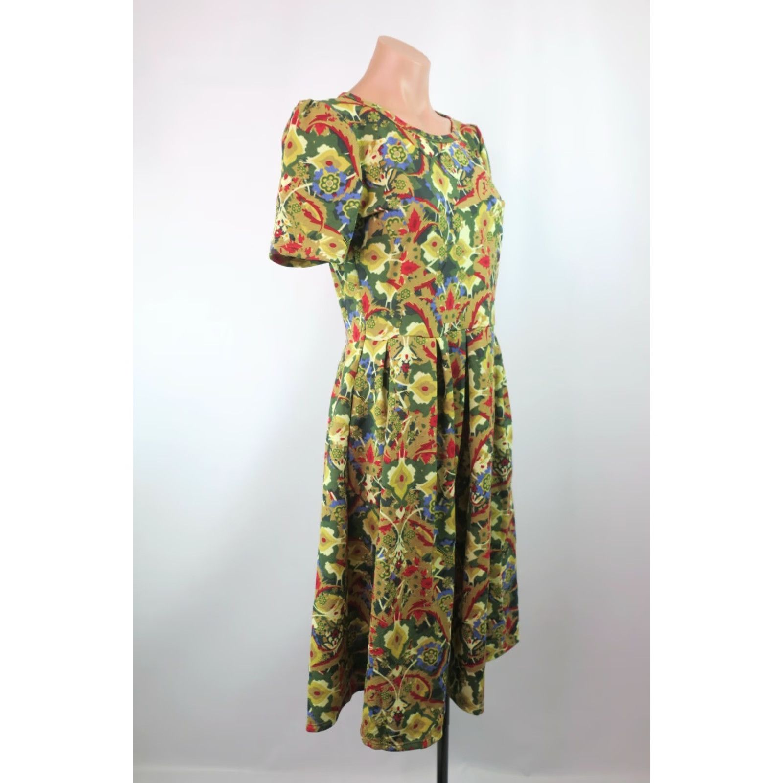 lularoe fit and flare dress foliage-esmerald / s