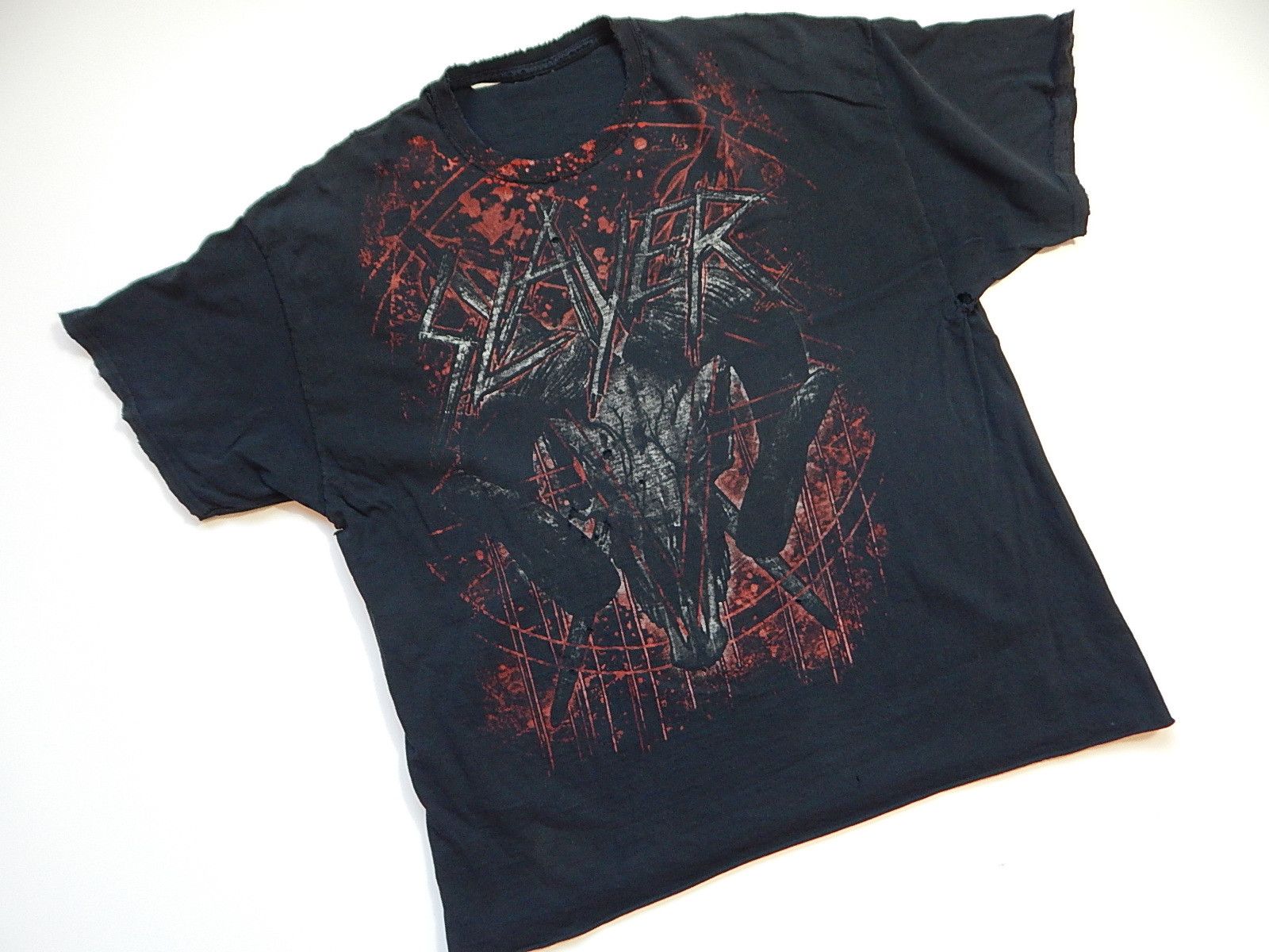 Band Tees × Expert Horror × Vintage vintage 00s y2k slayer trash metal band distressed tee Size US XL / EU 56 / 4 - 2 Thumbnail