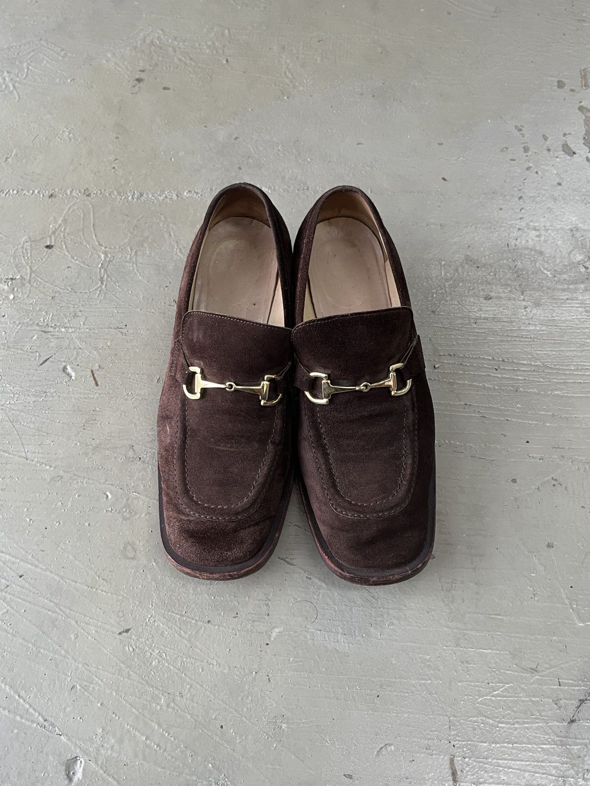 Gucci Vintage Gucci Tom Ford Era Horsebit Suede Leather Loafers Size US 7 / IT 37 - 4 Thumbnail