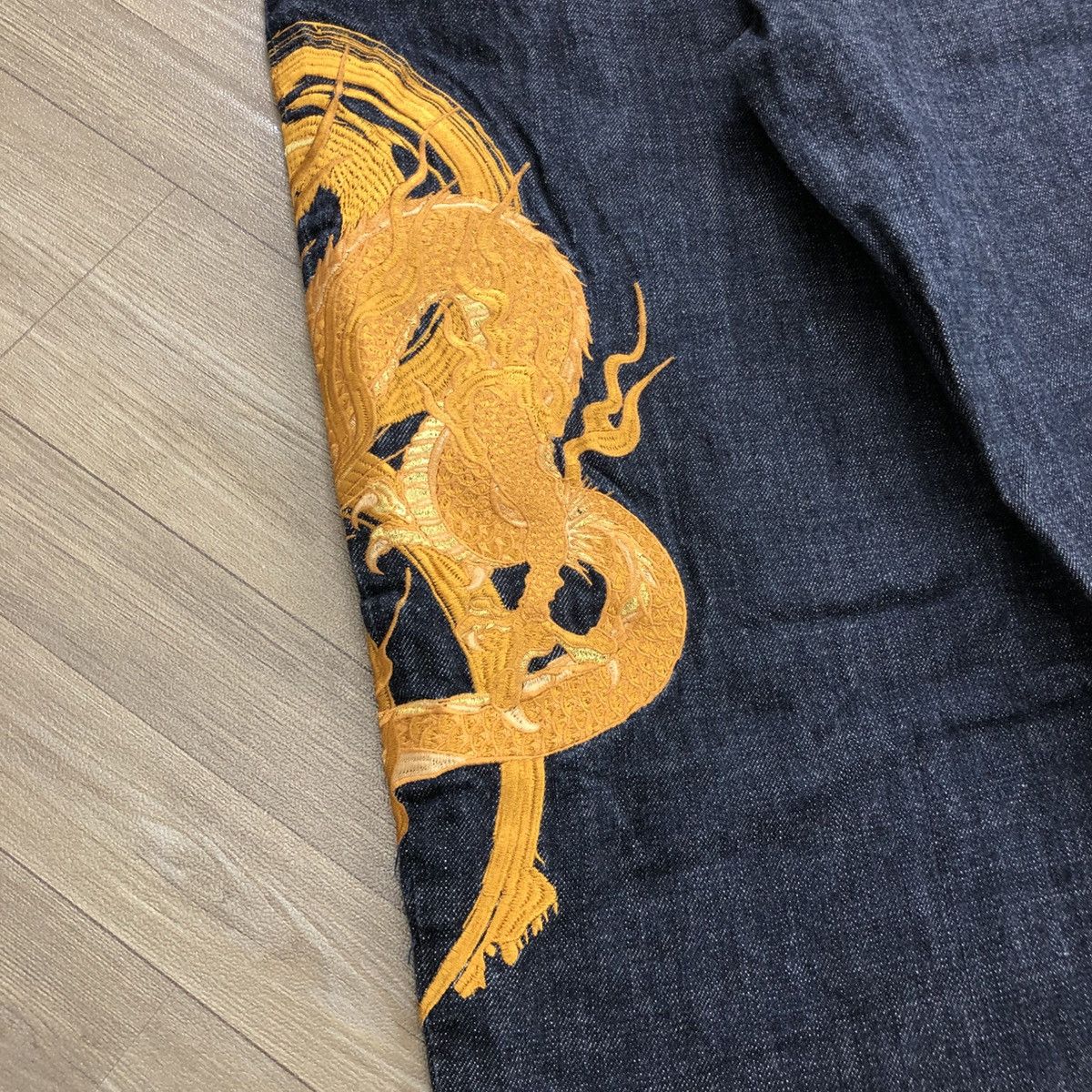 Ed Hardy SOLD📦 70/100 Karakuri Tamashii Dragon Gold Embroidered Jeans Size US 36 / EU 52 - 18 Thumbnail