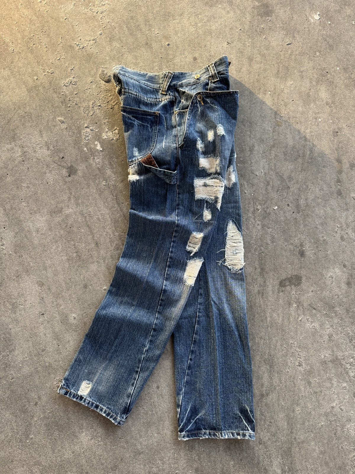Japanese Brand Vintage Nir Distress Badges Jeans Size US 33 - 5 Thumbnail