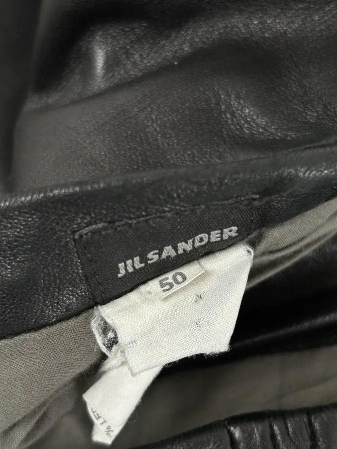 Jil Sander Jil Sander Black Leather Premium Biker Pants Size US 31 - 10 Thumbnail
