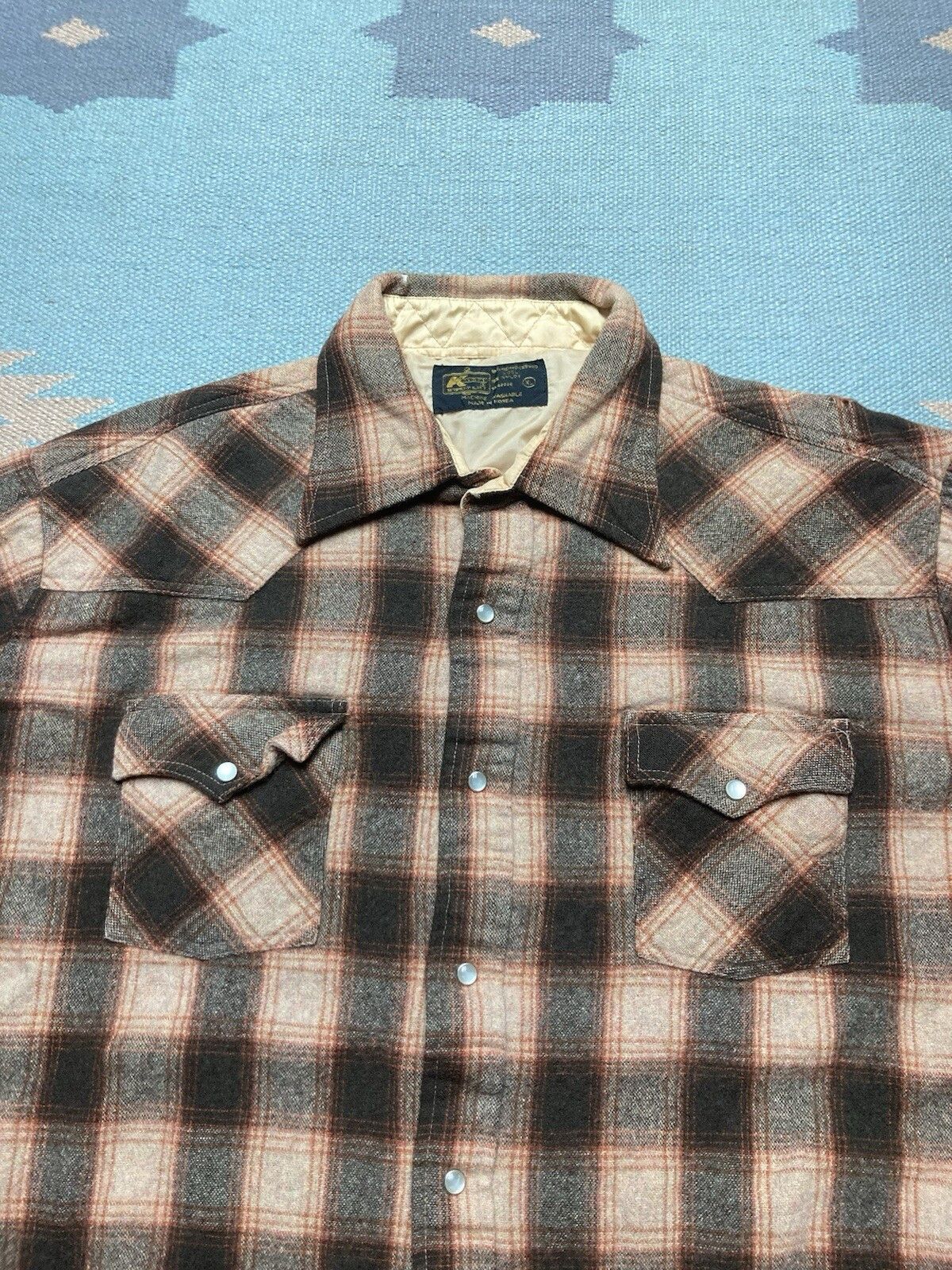 Vintage Vintage Kmart wool shirt jacket Pearl snap plaid western XL Size US XL / EU 56 / 4 - 3 Thumbnail