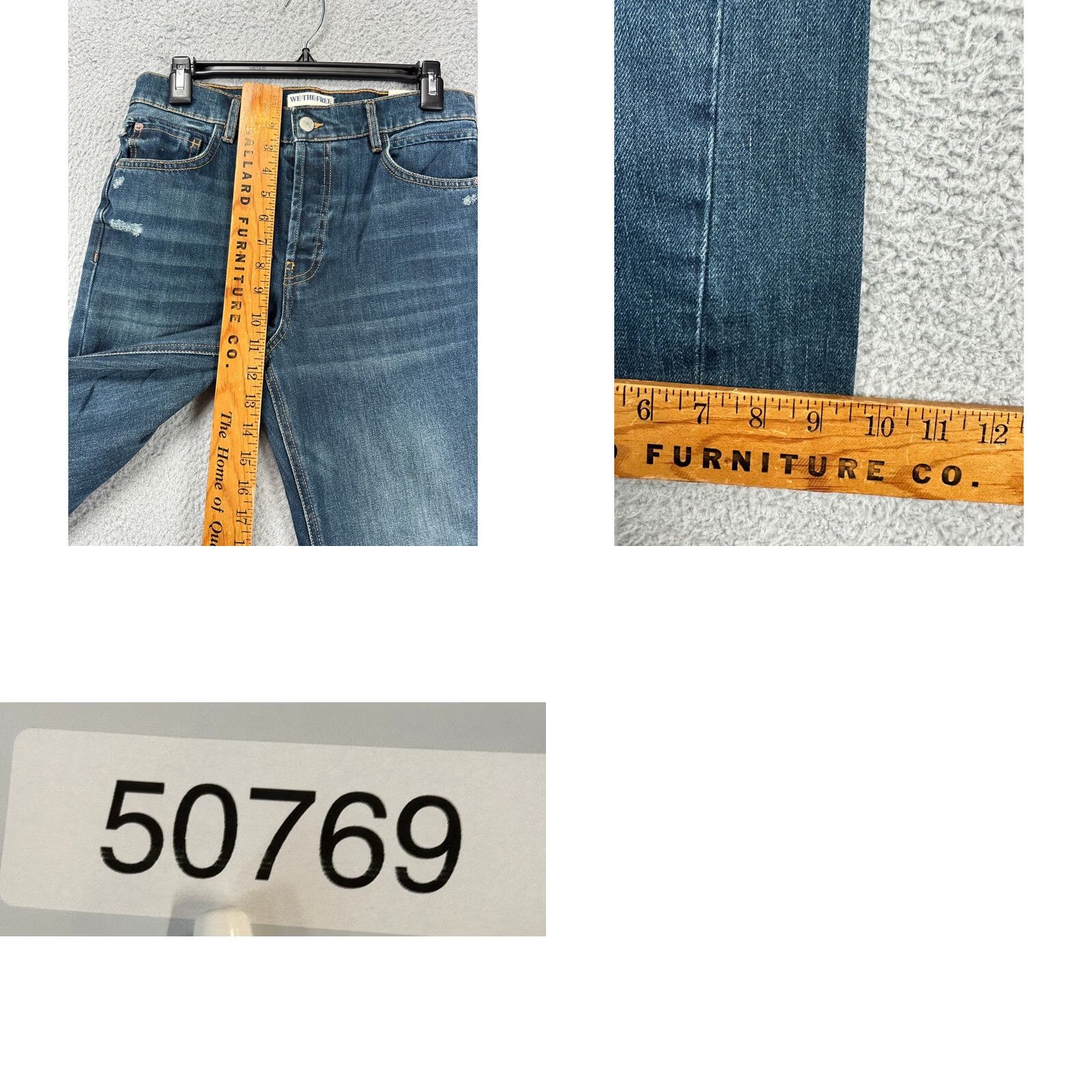 Vintage VINTAGE? No. We The Free Womens Bootcut Jeans 26 Serafin Blue Distressed Slim Mid-Rise NEW Size 26" / US 2 / IT 38 - 9 Thumbnail