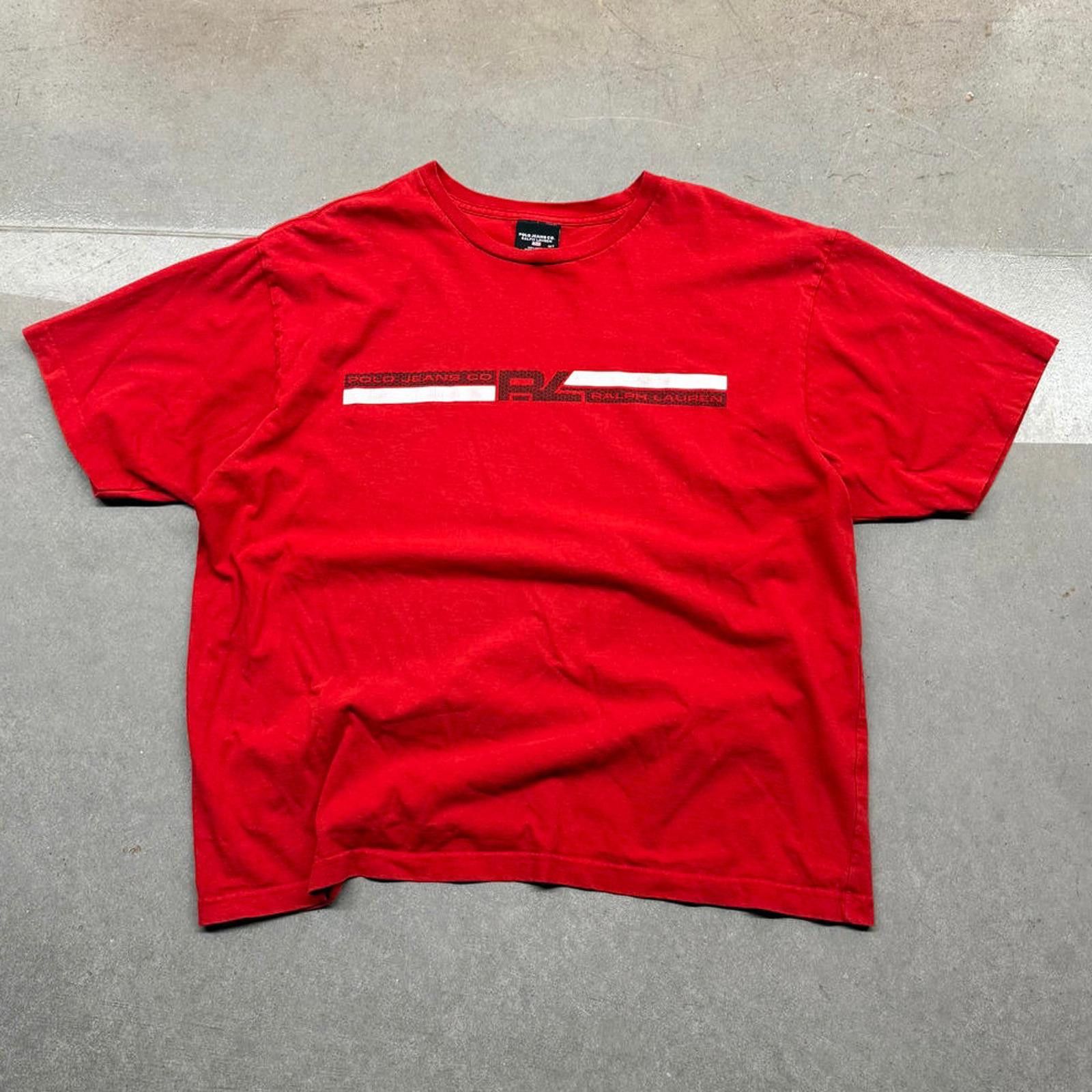 Designer Vintage 90s/Y2K Polo Jeans co. Ralph Lauren Faded T-shirt Size US XL / EU 56 / 4 - 1 Thumbnail