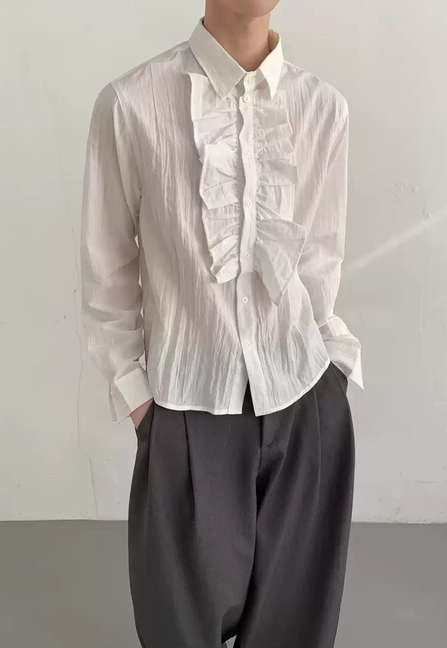 Other Men's Ruffled Button-Down Shirt Size US M / EU 48-50 / 2 - 5 Thumbnail