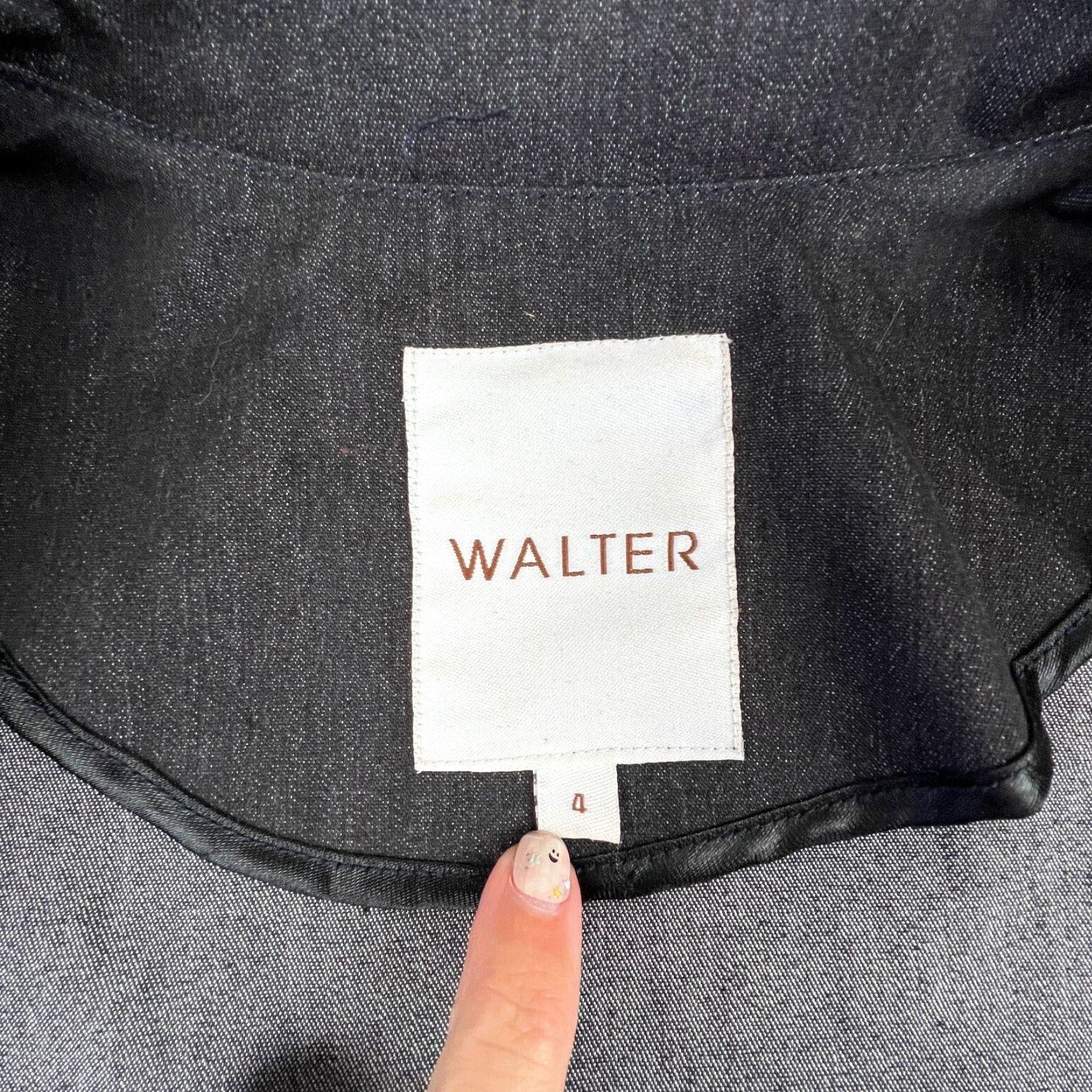 Vintage Walter Womens Shirt 4 Dark Gary Chambray Half Sleeves Button Up Top Size S / US 4 / IT 40 - 4 Thumbnail