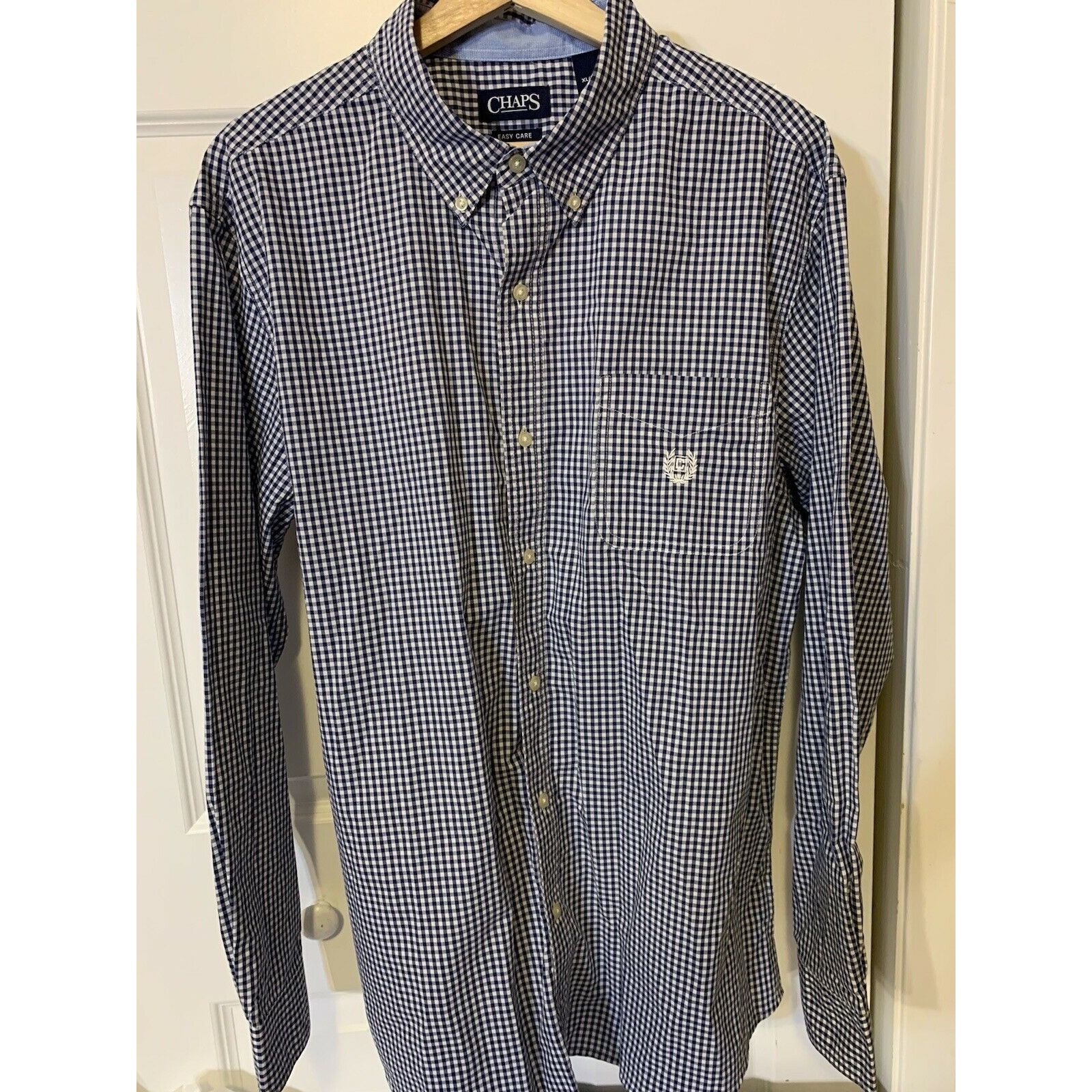 Chaps Chaps Men's Sz XL Button up Shirt Easy Care Blue Long Sleeve Size US XL / EU 56 / 4 - 4 Thumbnail