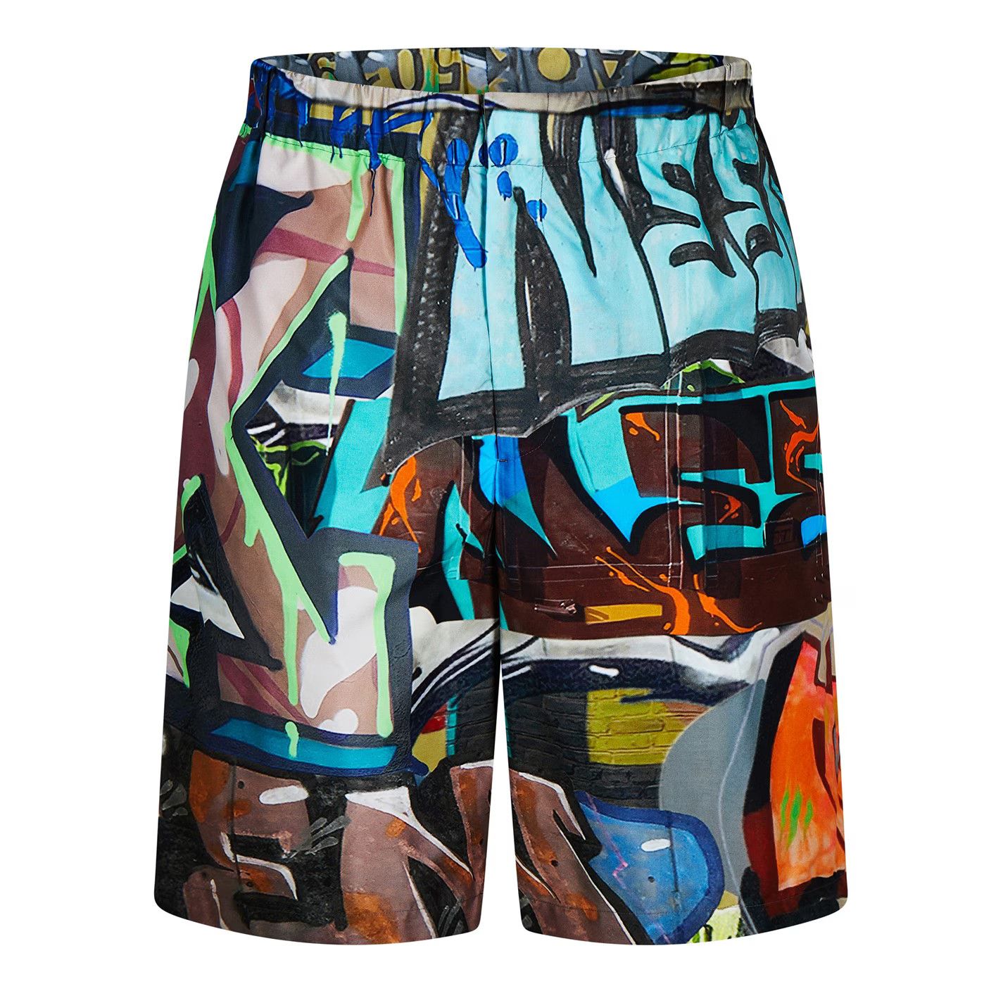 o1g2r1mq0326 Graffiti All Over Print Bermuda Shorts