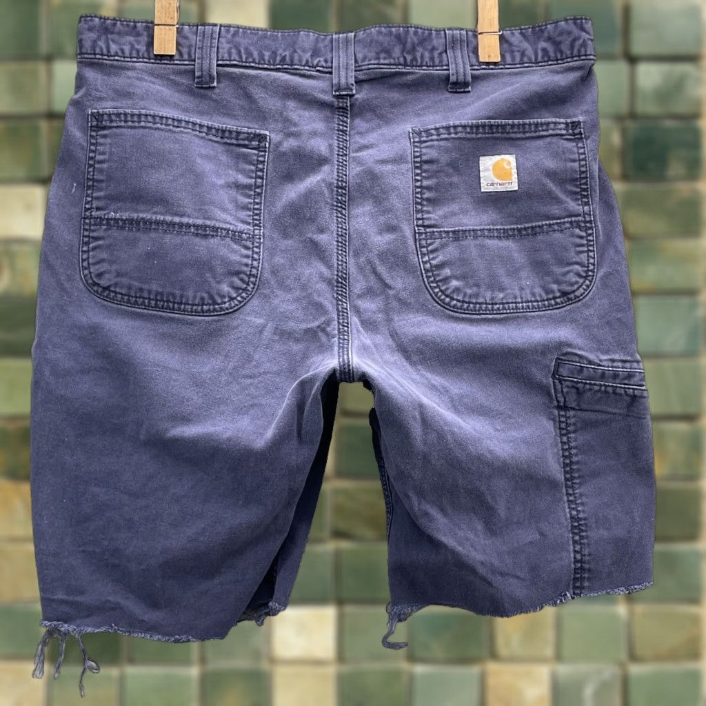 Carhartt Carhartt Shorts Mens 35 Blue Crop Relaxed Workwear Skate Grunge Y2k Short Cargo 90s Nature Outdoor Mens Size US 35 - 1 Thumbnail