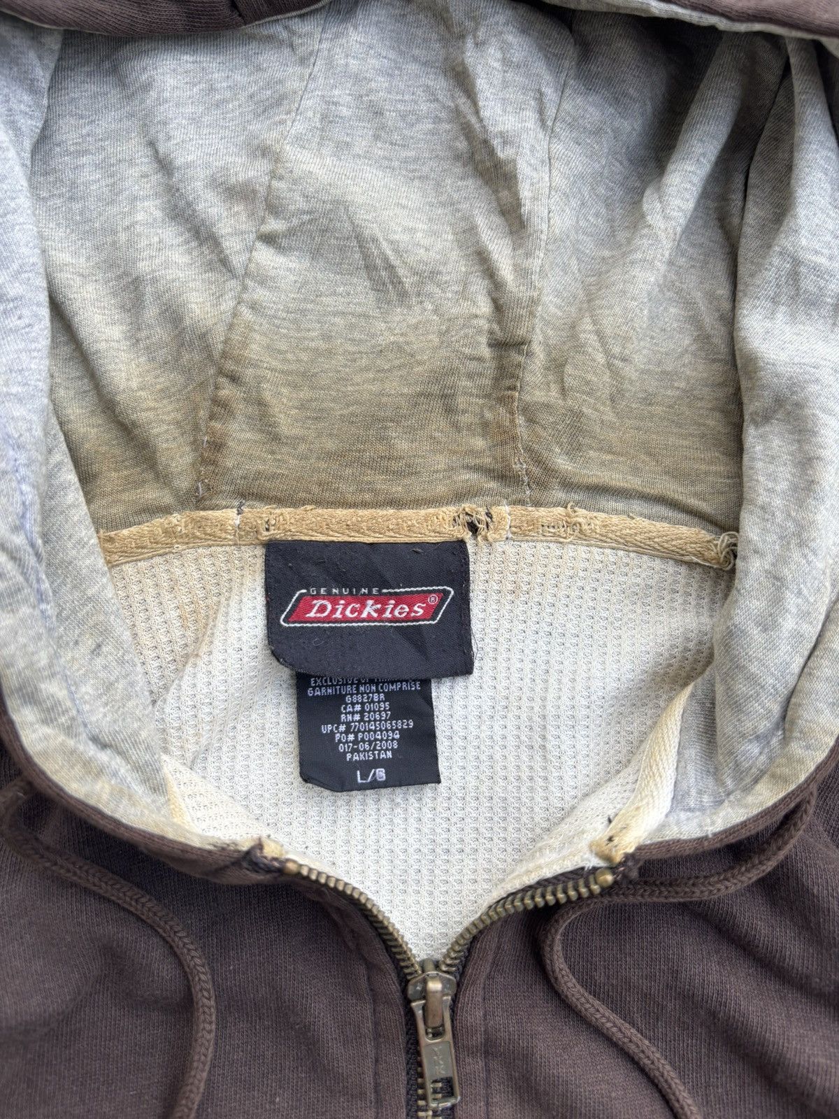 Dickies × Vintage Vintage Distressed Dickies Hoodie Thermal Lines Hoodie Size US L / EU 52-54 / 3 - 3 Thumbnail