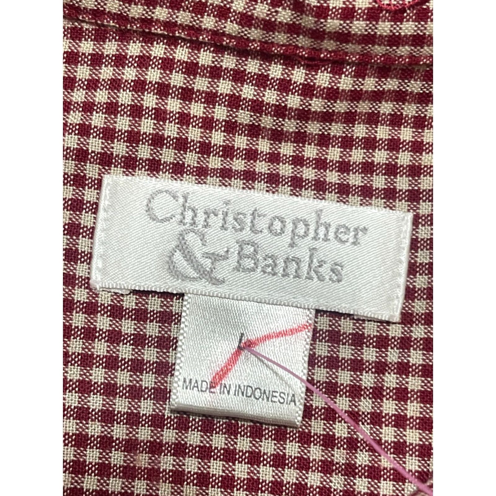 Vintage Christopher & Banks Shirt Women’s L Red White Long Sleeve Button Up Size L / US 10 / IT 46 - 5 Thumbnail