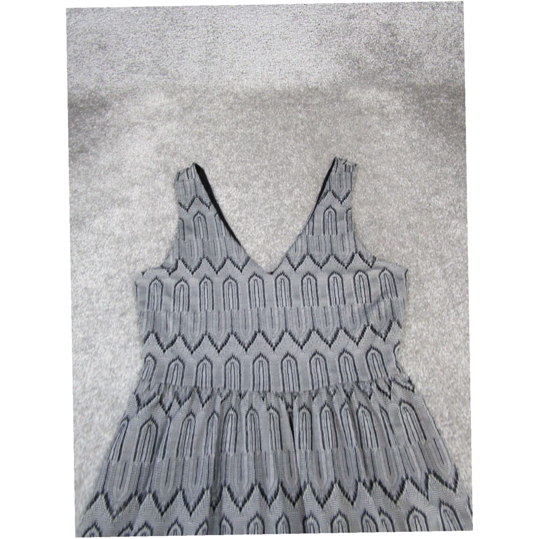 Lucky Brand Lucky Brand Women's Mini Dress Gray Sleeveless V-Neck Zip Back Cotton Casual Travel M Size M / US 6-8 / IT 42-44 - 2 Thumbnail