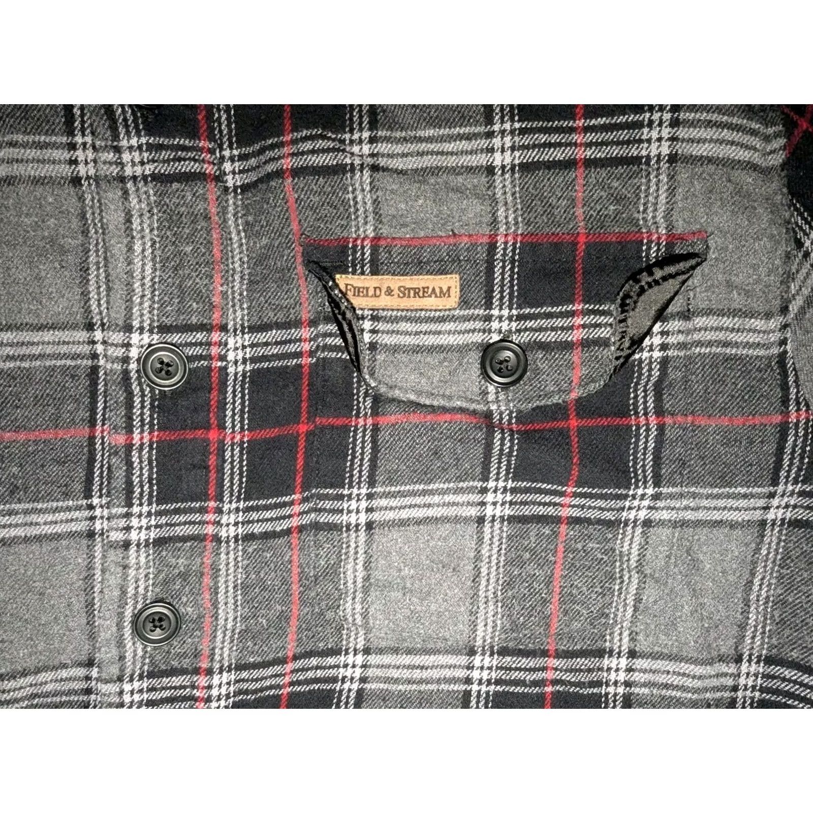 Vintage Field & Stream Shirt Button-Up Mens L Black Plaid Flannel Casual Button-Down Shirt Size US L / EU 52-54 / 3 - 3 Thumbnail