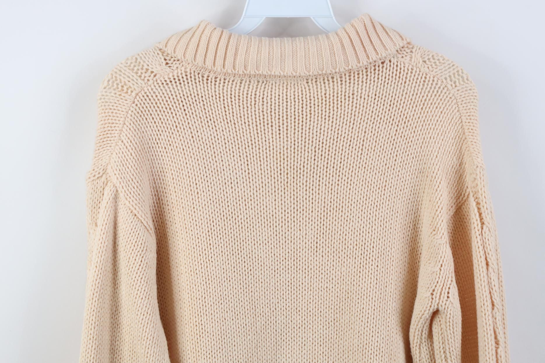 Vintage Vintage 70s Streetwear Cable Knit Fisherman Collared Sweater Size L / US 10 / IT 46 - 9 Thumbnail