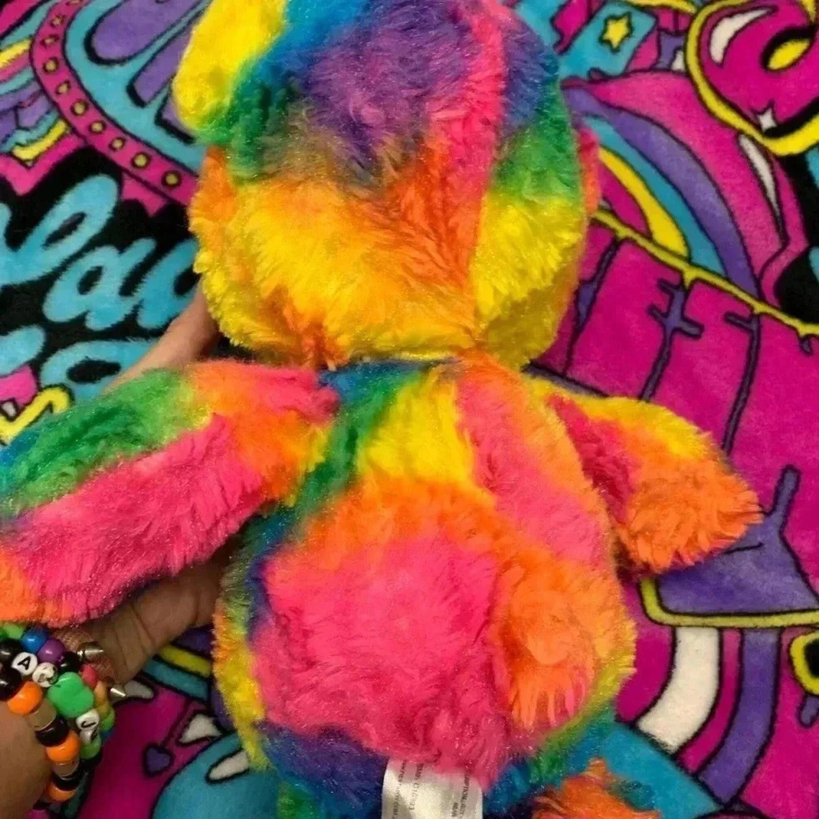 Designer Rainbow bear stuffed animal Size ONE SIZE - 2 Thumbnail