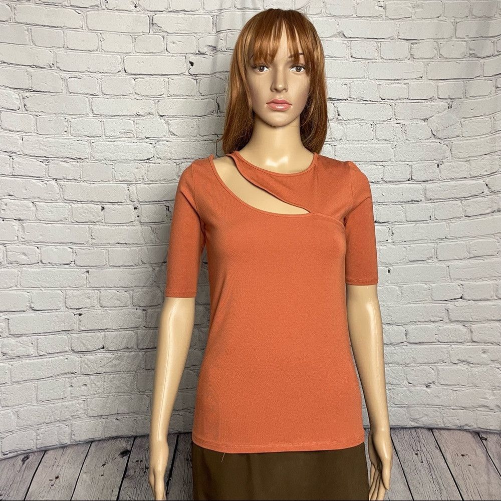 Other NWT New Adyson Parker Rust Cut Out Knit Top Size XS Size XS / US 0-2 / IT 36-38 - 1 Thumbnail