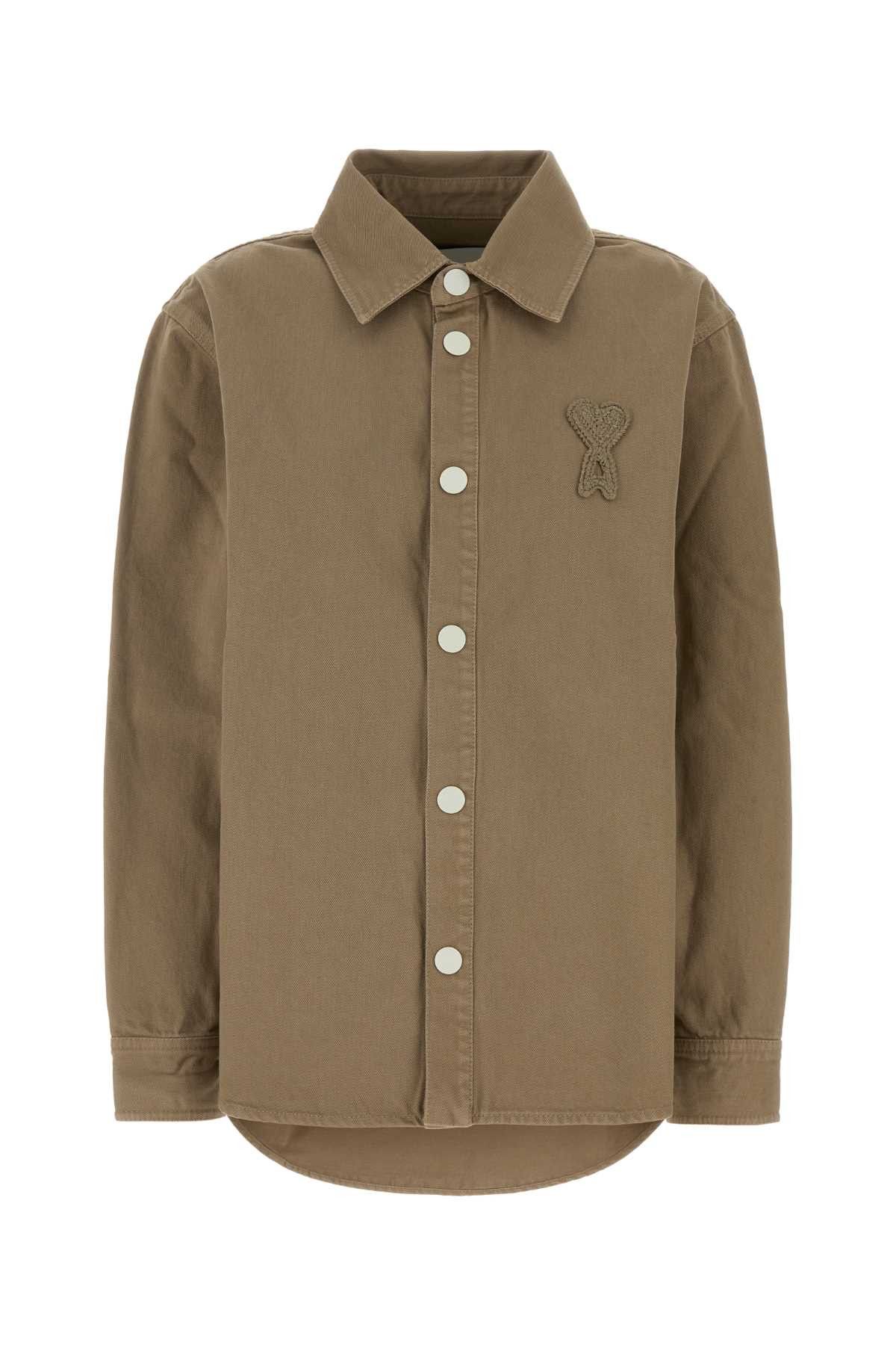 AMI Cappuccino Denim Oversize Shirt Size S / US 4 / IT 40 - 1 Thumbnail