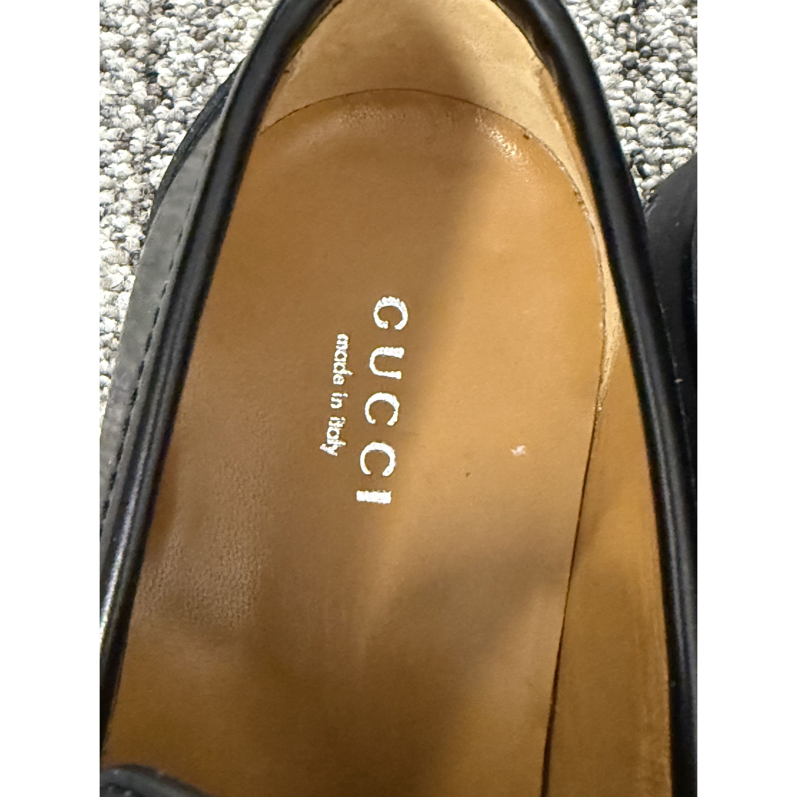 Gucci Gucci Womens Black Leather Loafers With Interlocking G Chain Size US 8 / IT 38 - 4 Thumbnail