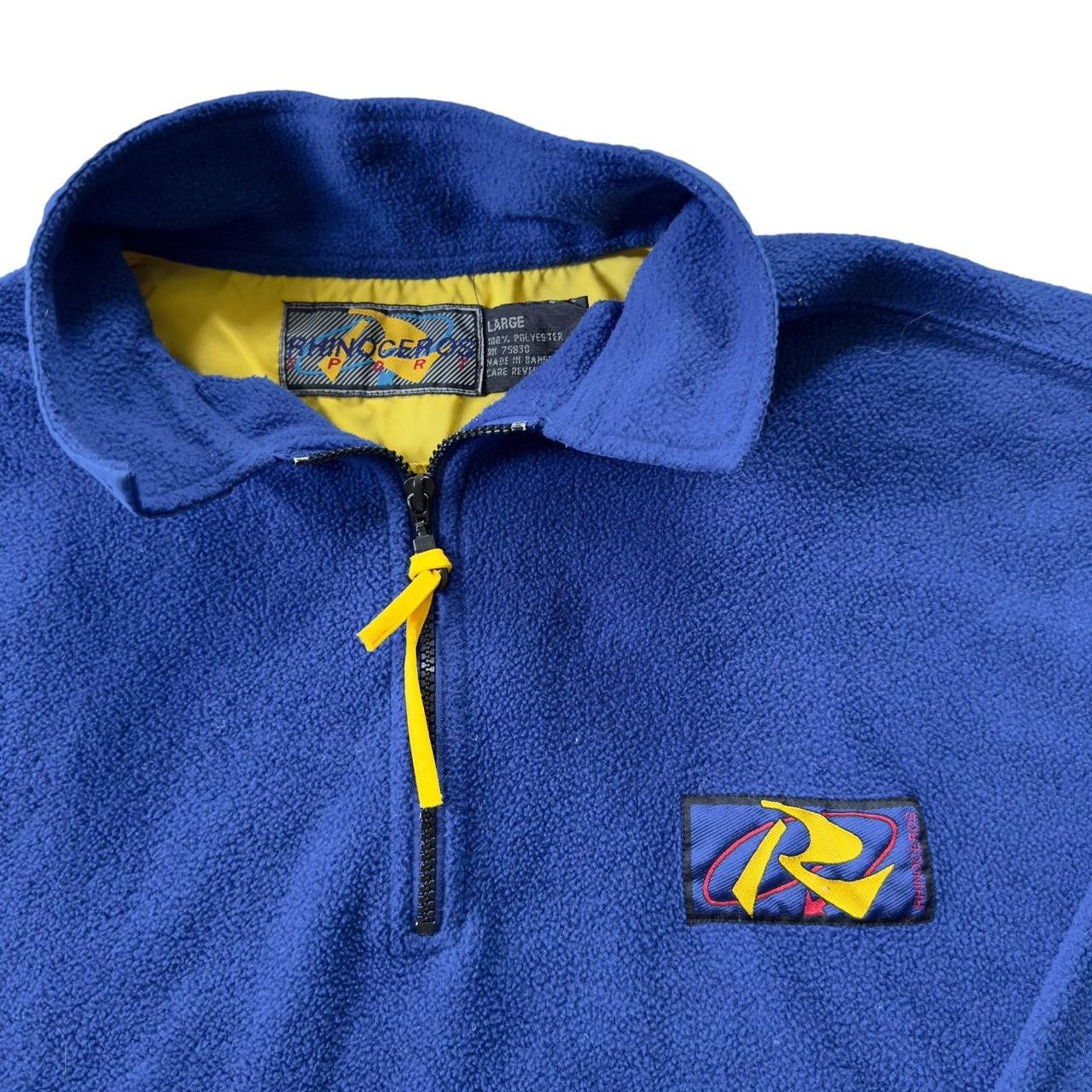 Vintage Vintage Rhinoceros Sport Quarter Zip Pullover 🧥✨ Size US L / EU 52-54 / 3 - 2 Thumbnail